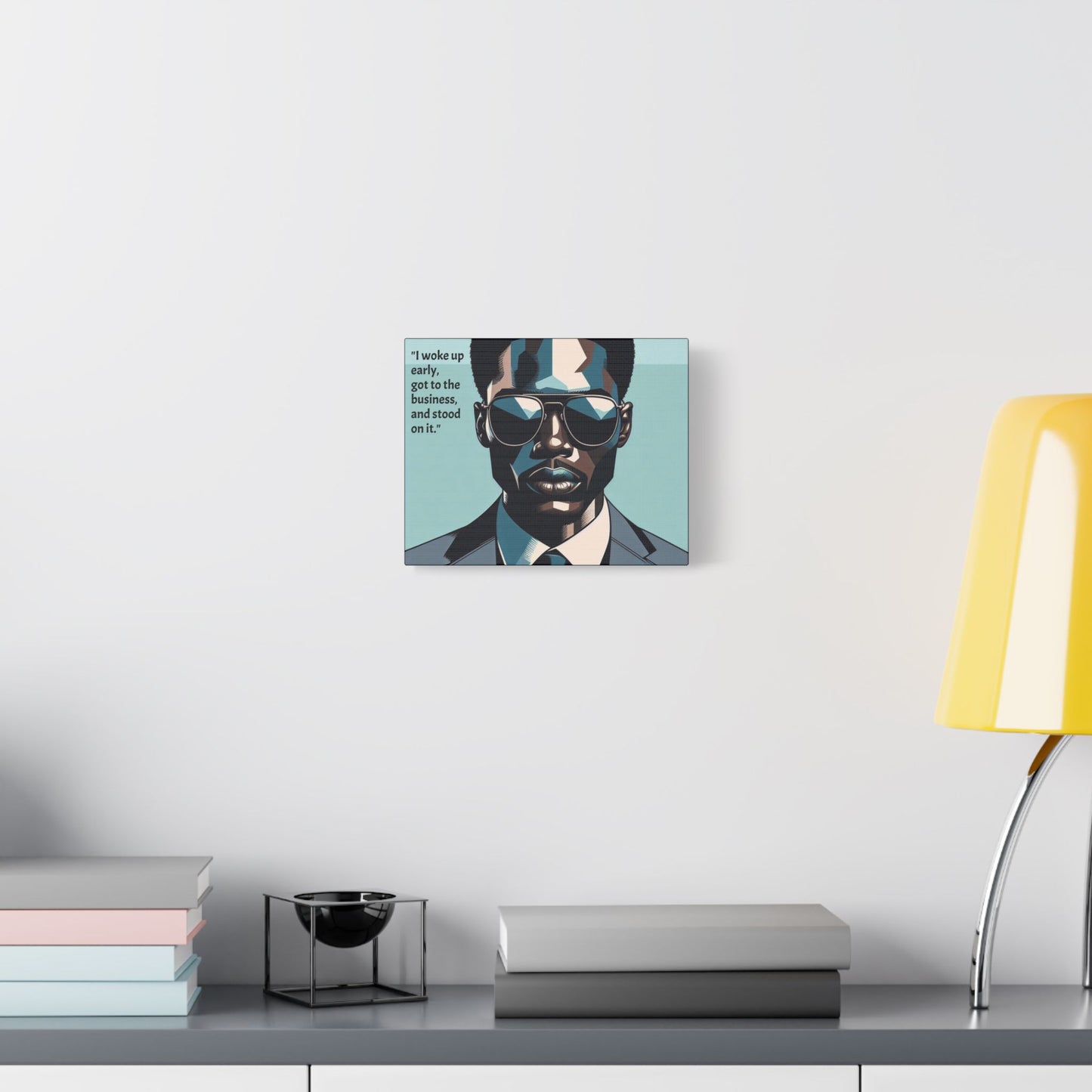 Afro Art Print Canvas, Wall Decor, Satin Stretched Canvas, African American Art, Office Decor, Home Decor - "I woke up early"