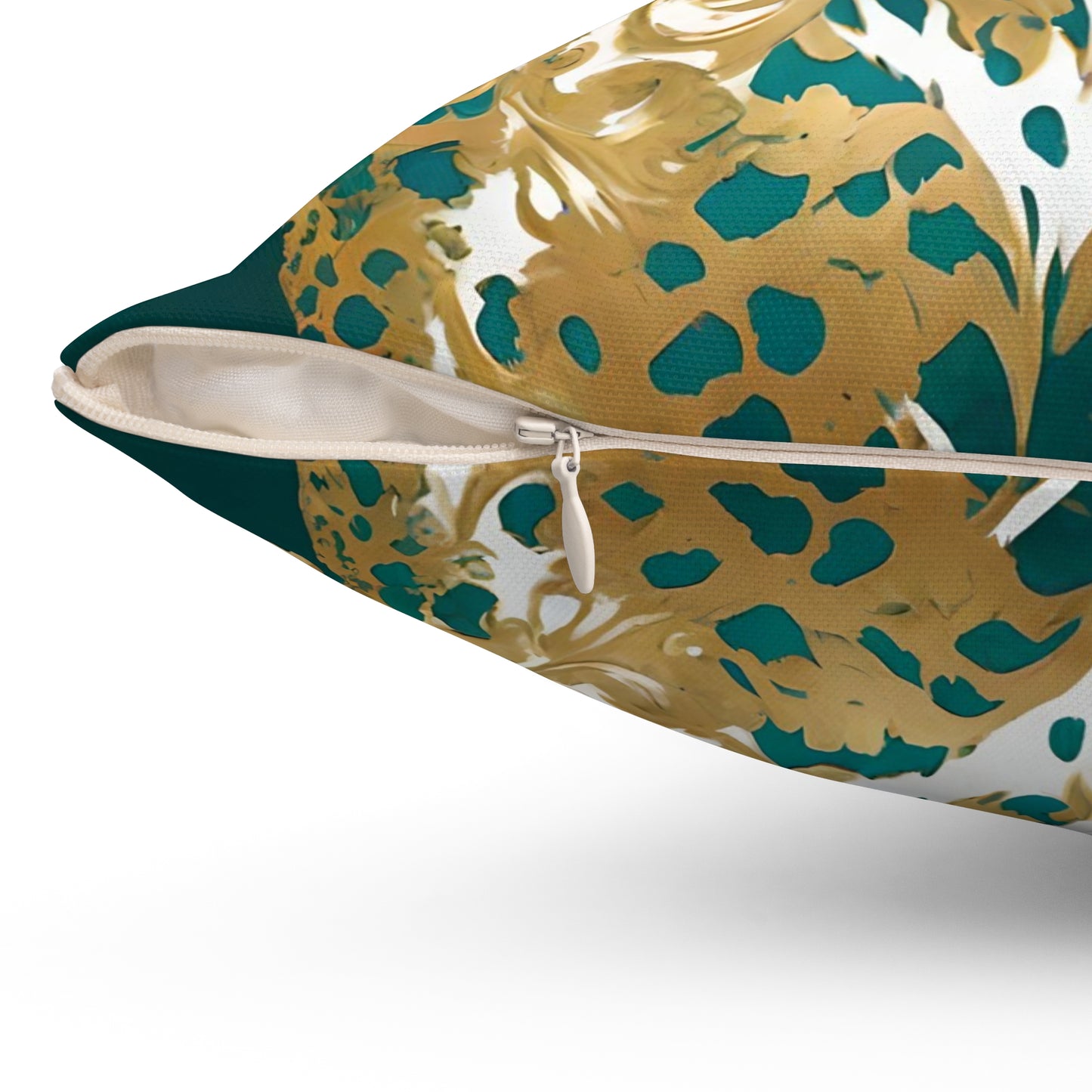Majestic Leopard Decorative Pillow - Luxurious Spun Polyester Cushion for Home Decor - Gold Leopard
