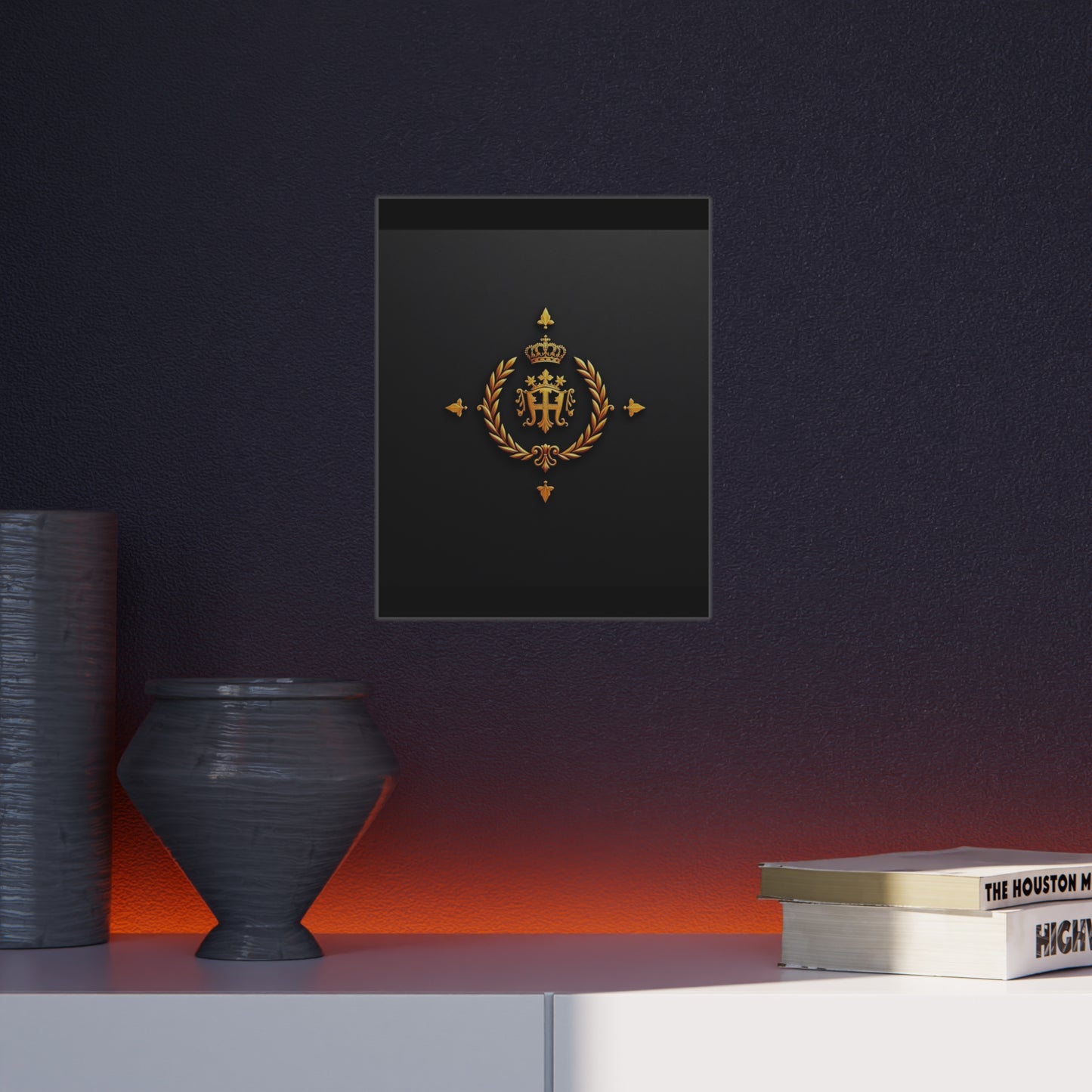 Elegant Foam Board Wall Art, Luxury Home Decor, Royal Crest Display, Office Decoration, Unique Gift Idea, Modern Wall Decor - Gold Crest