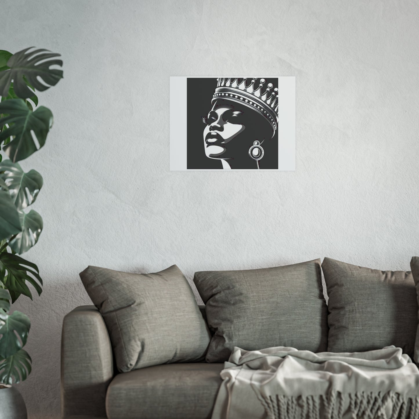 Elegant Crowned Queen Poster - Black & White Art Print, Wall Decor, Home Aesthetic, Gift Idea, Birthday, Celebrations