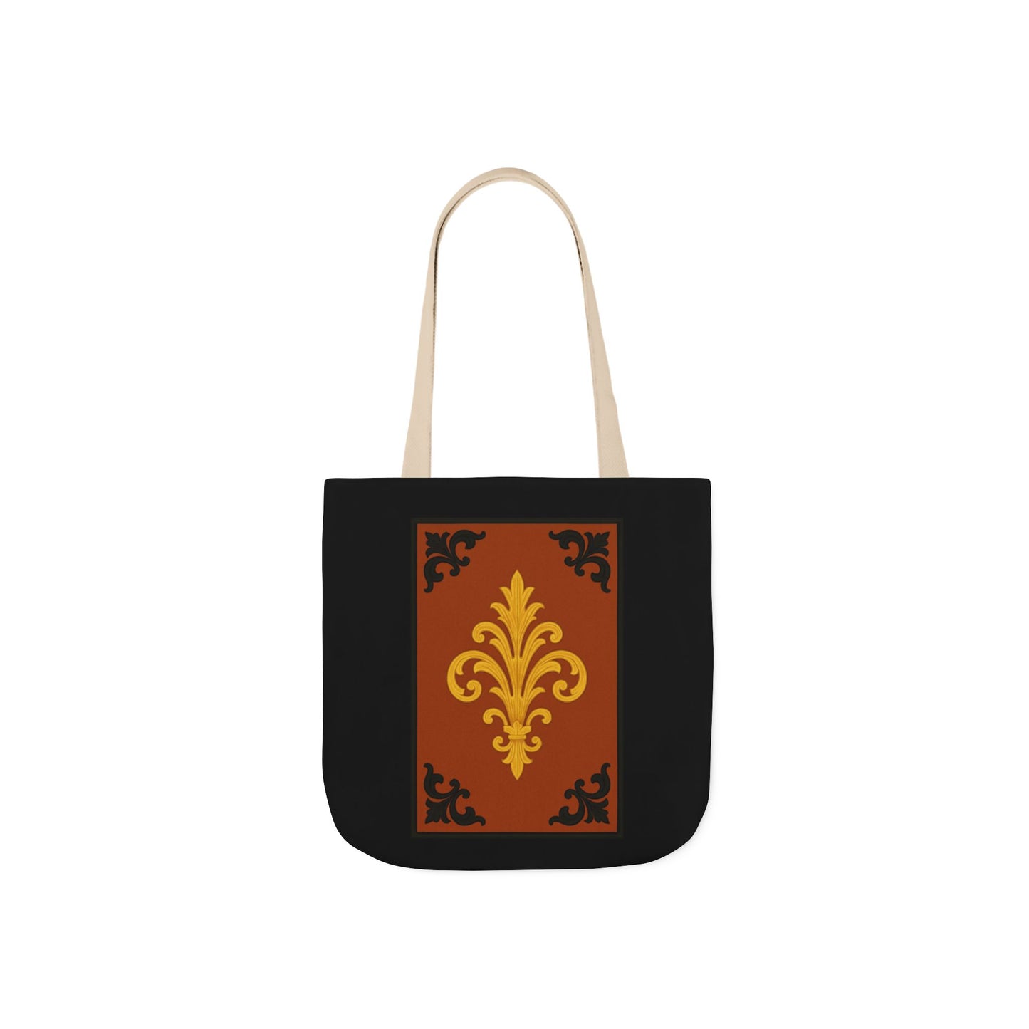 Dusk Terracotta Baroque Canvas Tote — Vintage Baroque Pattern
