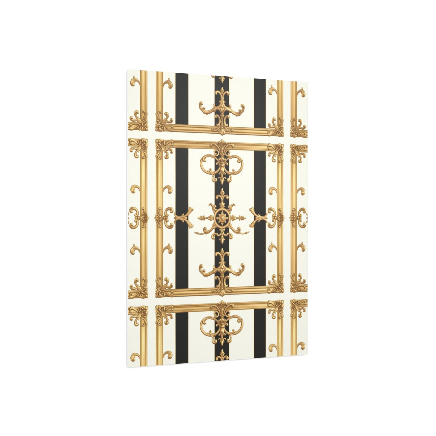 Elegant Foam Board Wall Art, Decorative Display, Home Decor, Office Decor, Visual Boards, Art Displays - Black & White Striped Gold Baroque