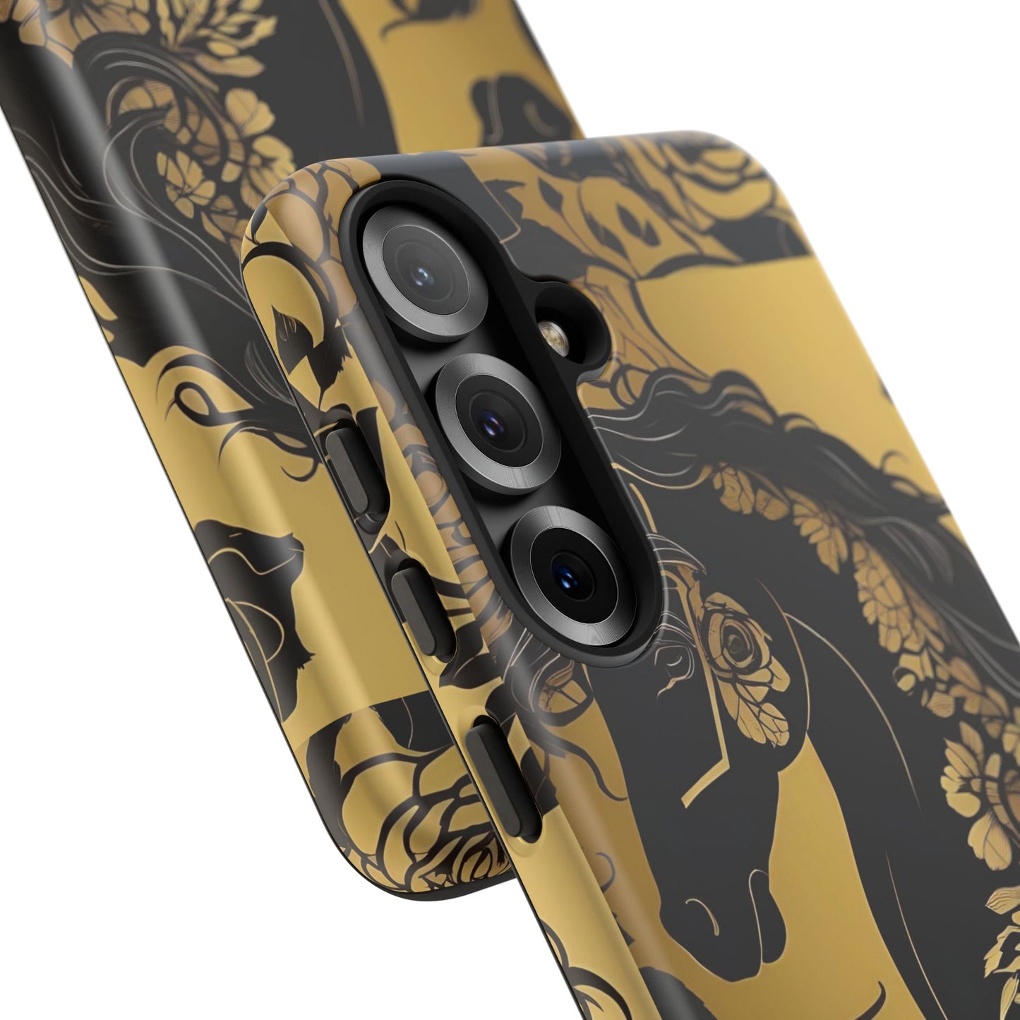 Phone Case - Elegant Horse & Roses Design