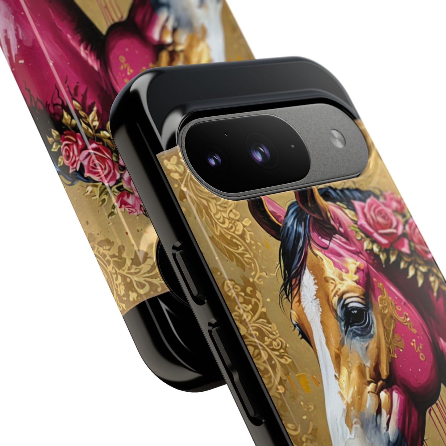 Phone Case - Elegant Horse Damask Design