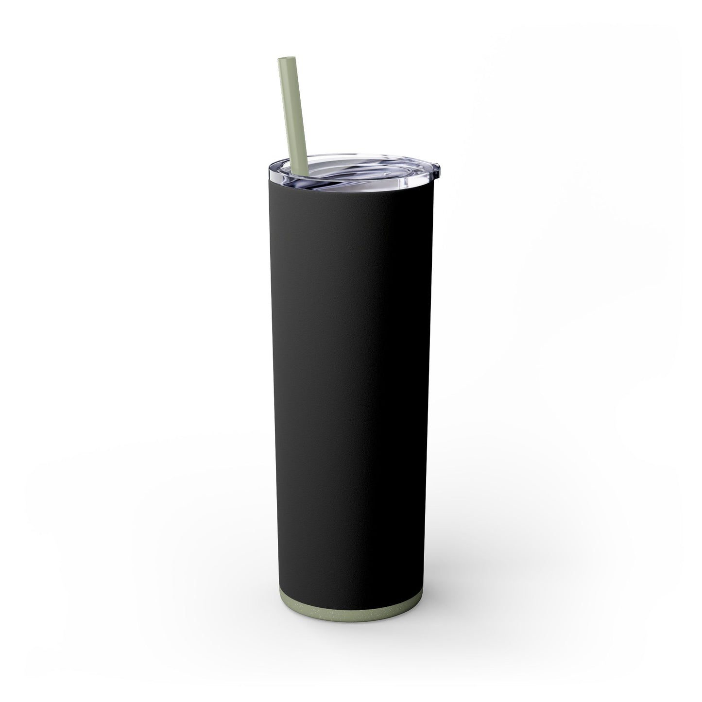 Stylish Black Skinny Tumbler with Straw, 20oz - Perfect for Coffee, Juice, and Smoothies, Ideal Gift for Any Occasion