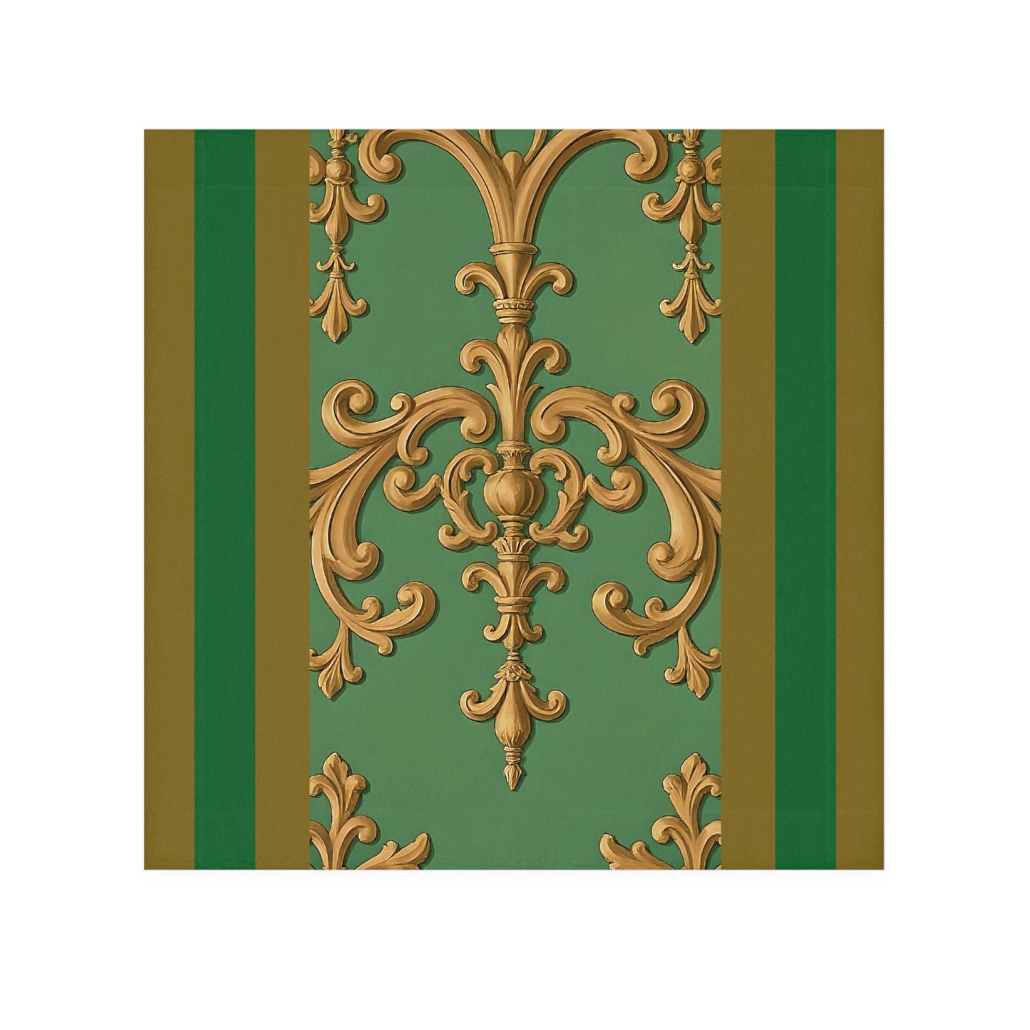Elegant Decorative Face Towel, Luxury Bathroom Accessory, Spa Towel, Gift for Her, Home Decor, Bath Essentials - Olive Green Striped Rococo