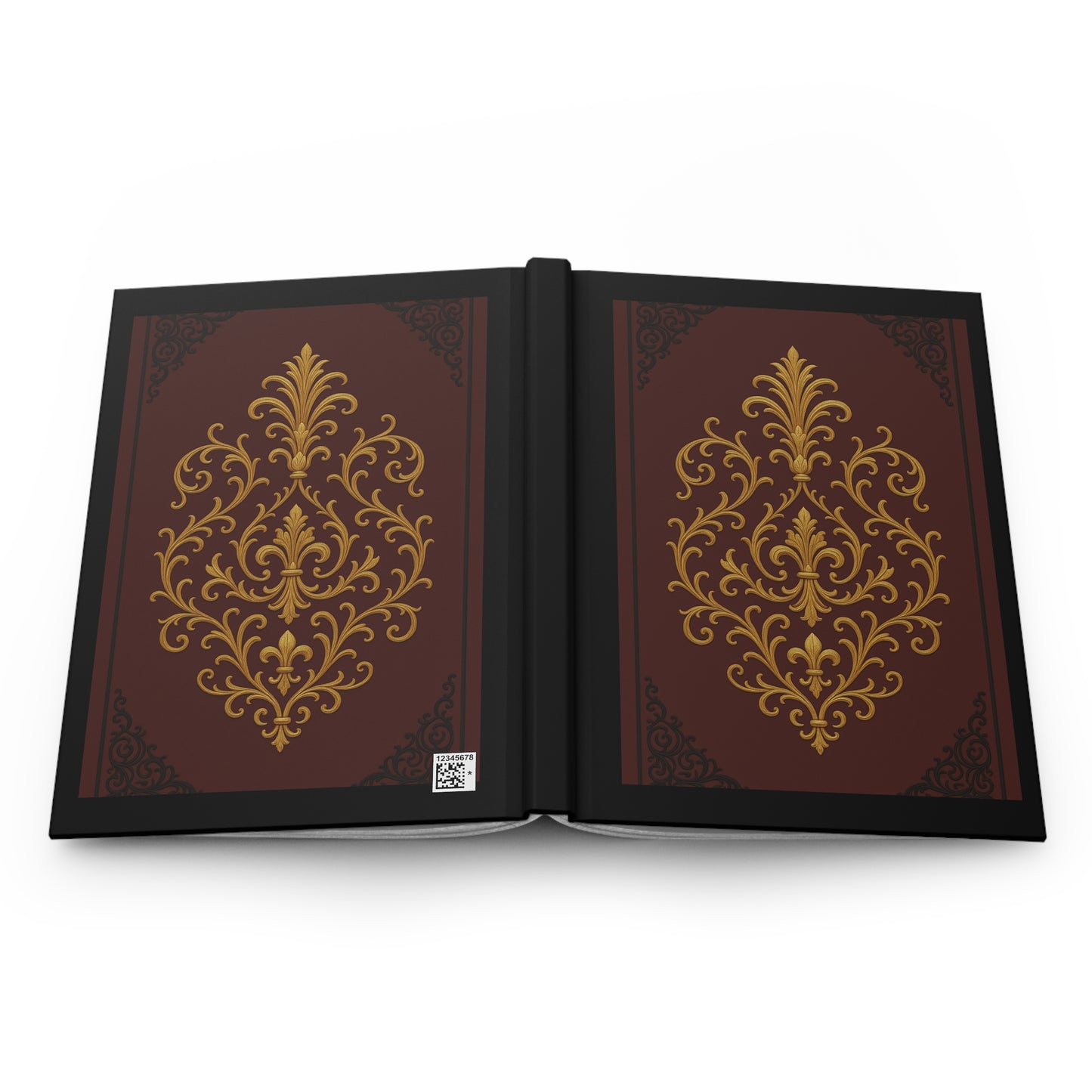 Dusk Burgundy-Black & Gold Baroque Ornate Vintage Hardcover Journal — Gold Baroque Design