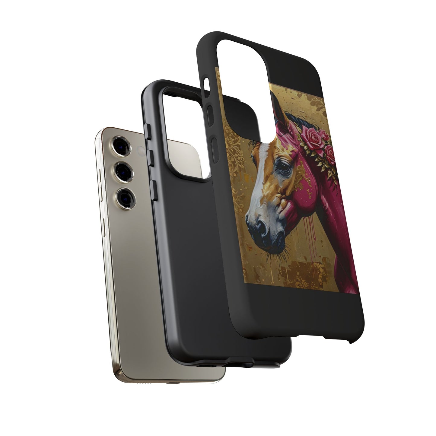 Phone Case - Elegant Horse Damask Design