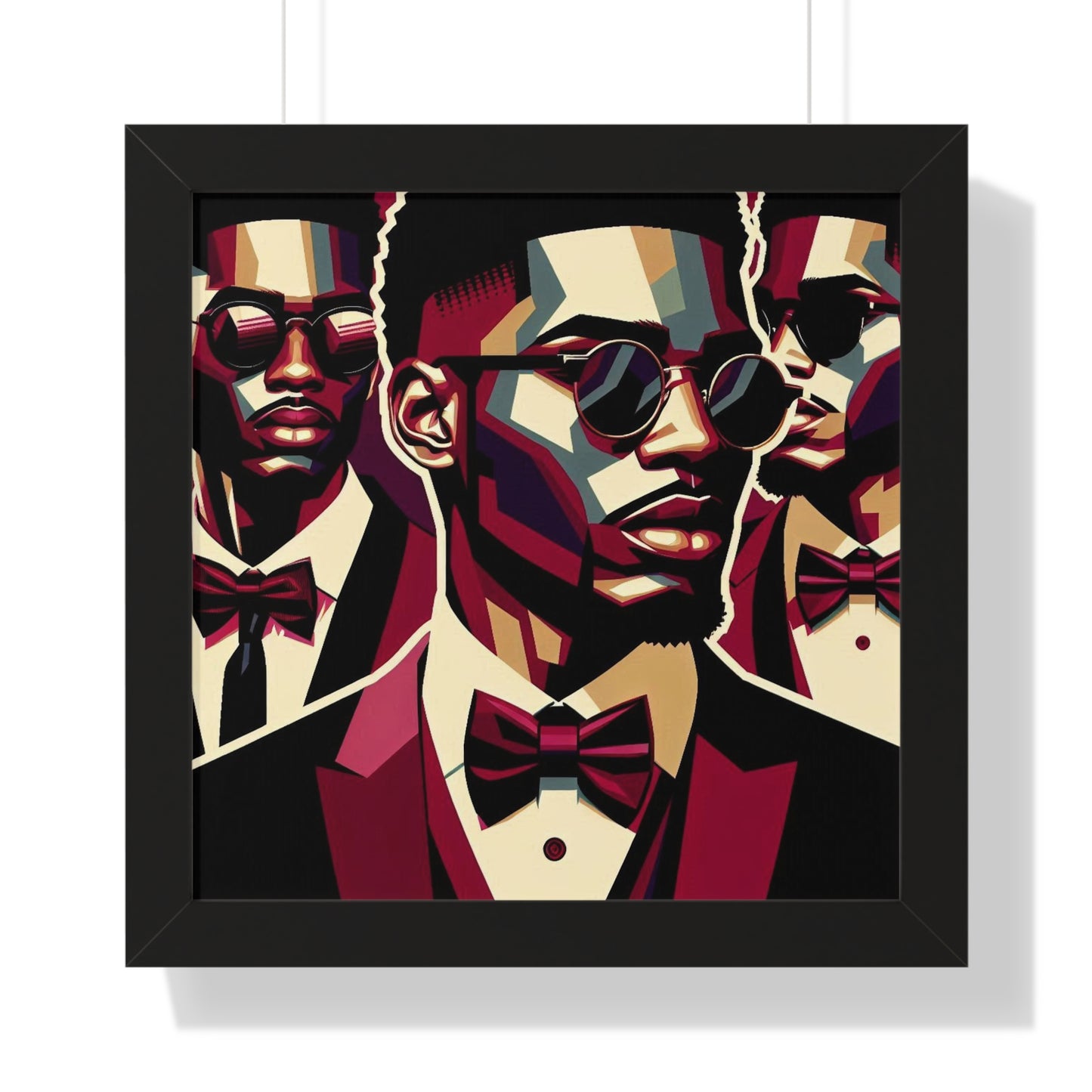 Stylish Framed Vertical Poster - Modern Art for Home Decor - Man In Burgundy Suit