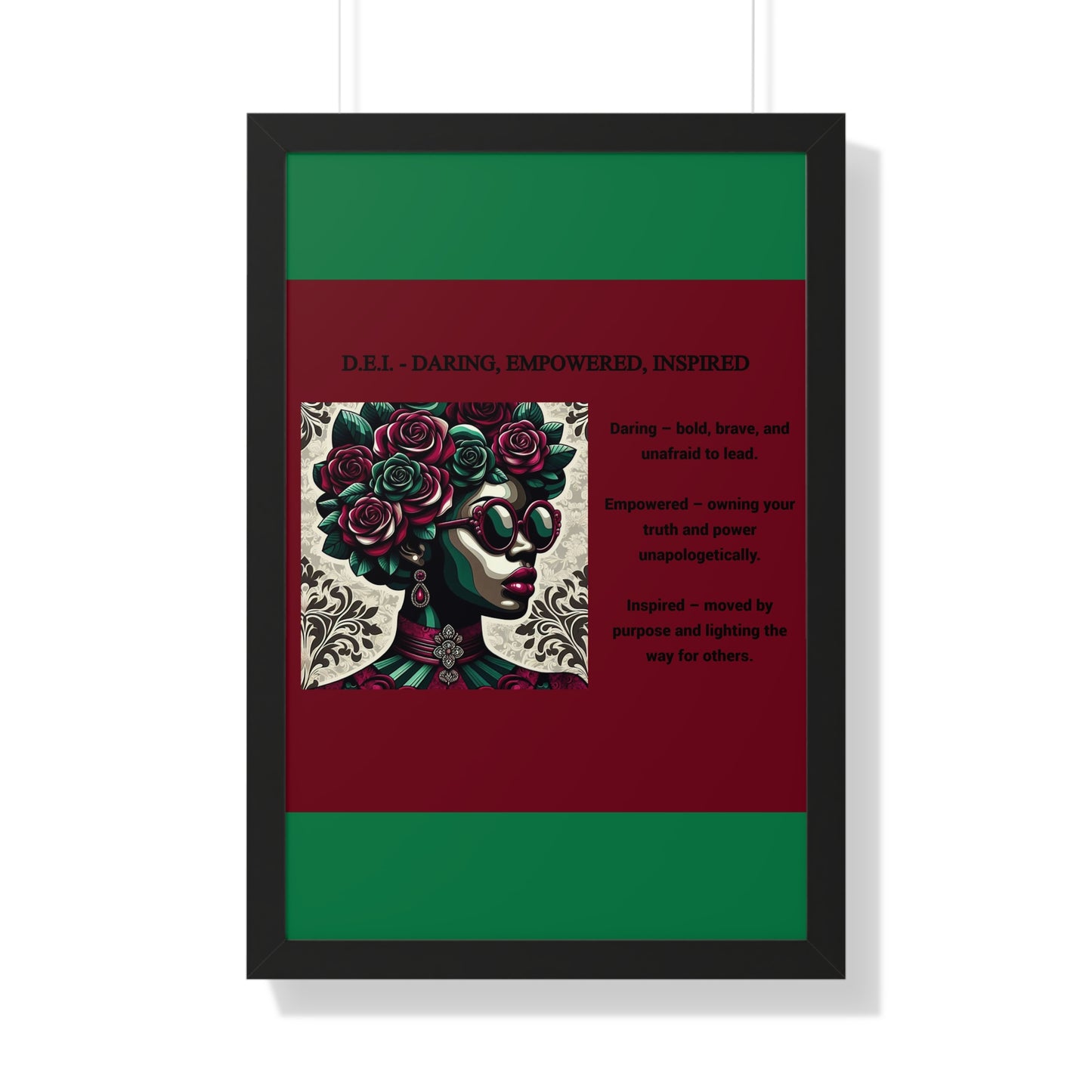 Empowered Women Framed Vertical Poster – Daring, Empowered, Inspired Wall Art for Home Decor