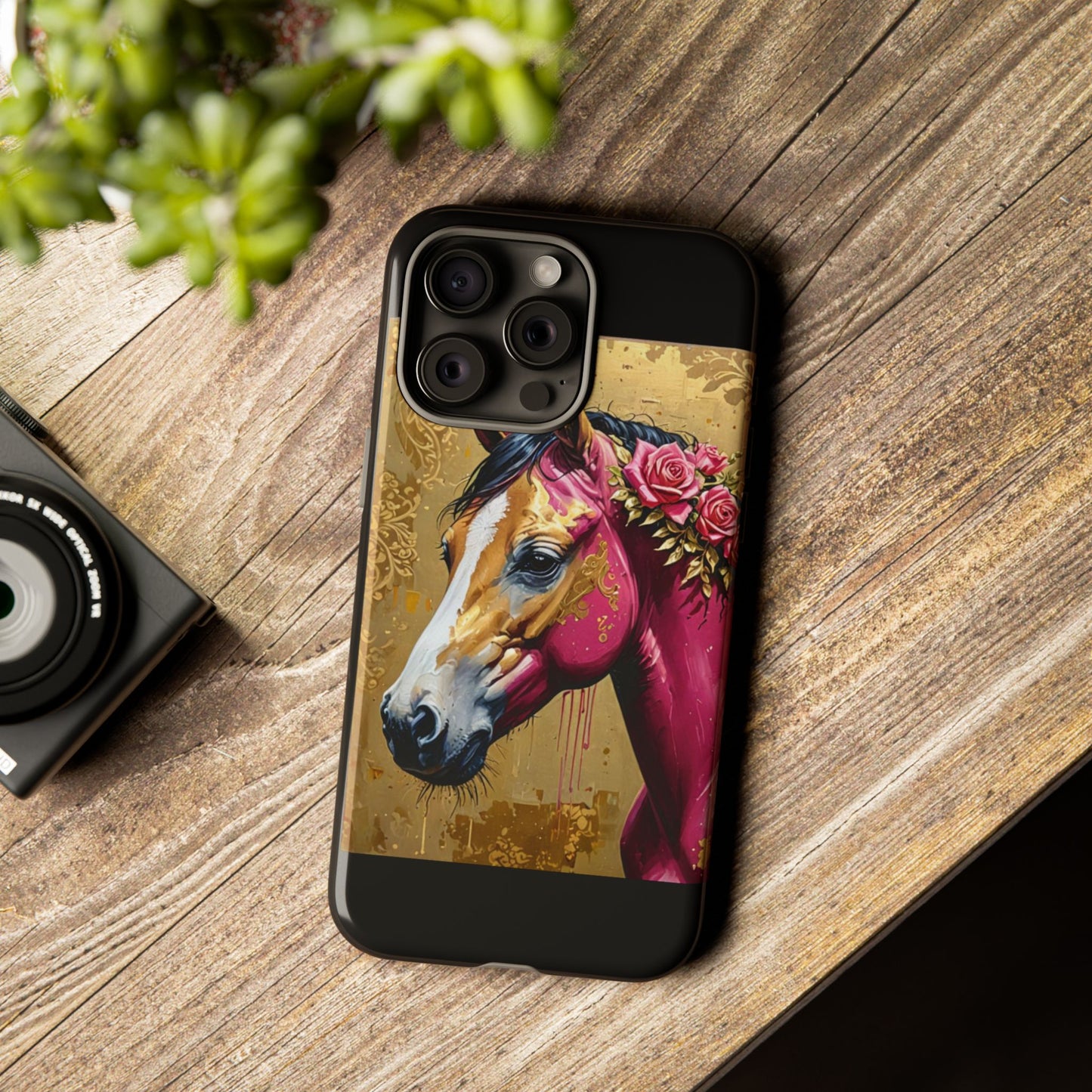 Phone Case - Elegant Horse Damask Design