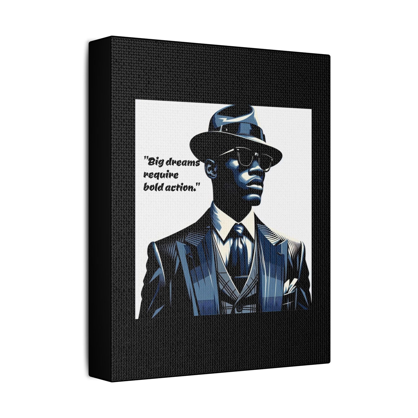 Afro Art Print Canvas, Wall Decor, Satin Stretched Canvas, African American Art, Office Decor, Home Decor - "Big dreams require bold action."