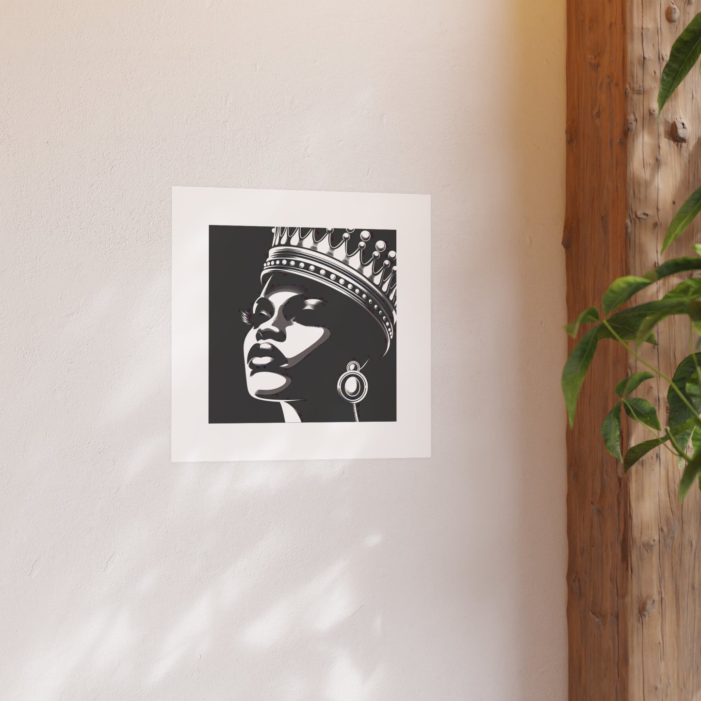 Elegant Crowned Queen Poster - Black & White Art Print, Wall Decor, Home Aesthetic, Gift Idea, Birthday, Celebrations