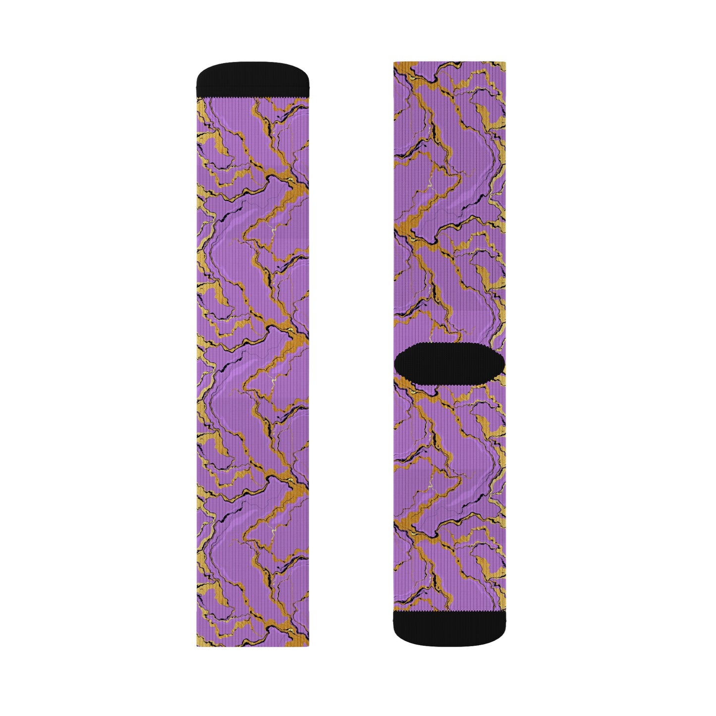 Marble Lavender Print Crew Socks | Funky Socks for Women, Unisex Gift for Friends, Fun Fashion Accessories, Casual Wear