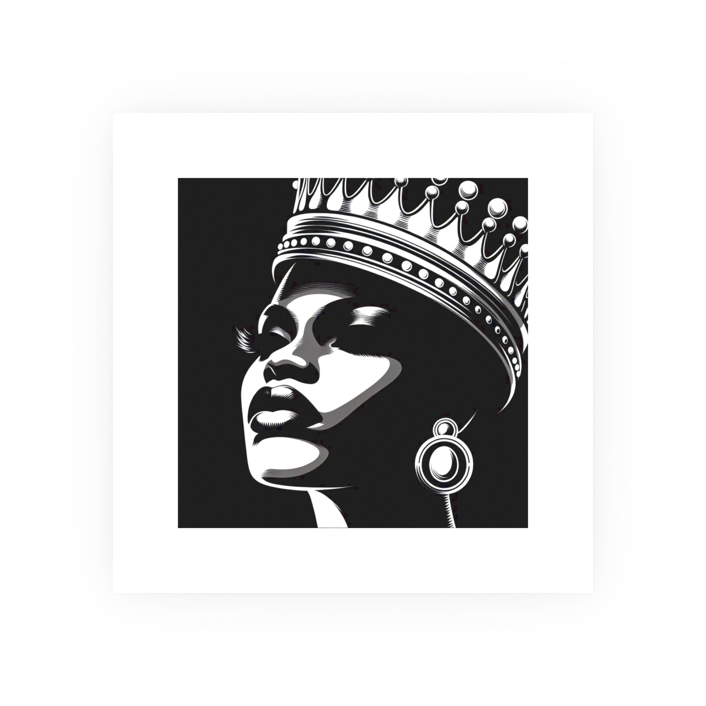 Elegant Crowned Queen Poster - Black & White Art Print, Wall Decor, Home Aesthetic, Gift Idea, Birthday, Celebrations