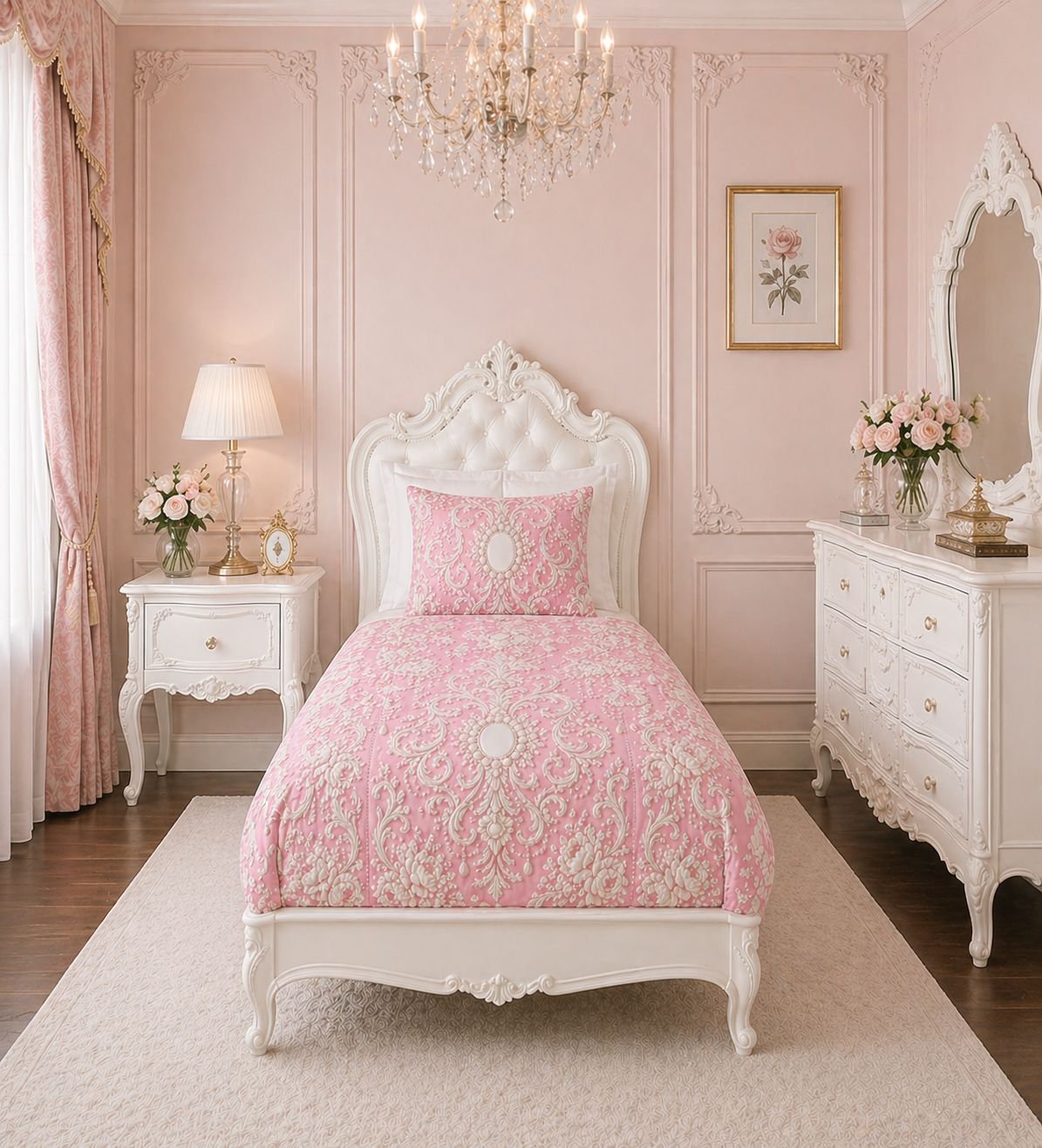 Pink Rocco Microfiber Duvet Cover