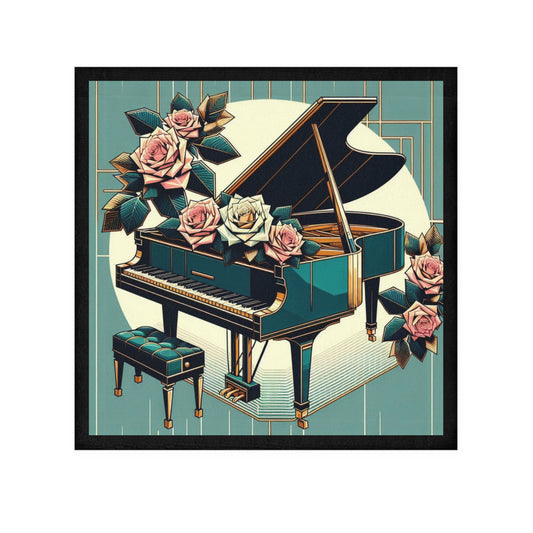 Elegant Piano and Roses Face Towel - Perfect for Music Lovers and Home Decor, Ideal Gift for Birthdays and Celebrations