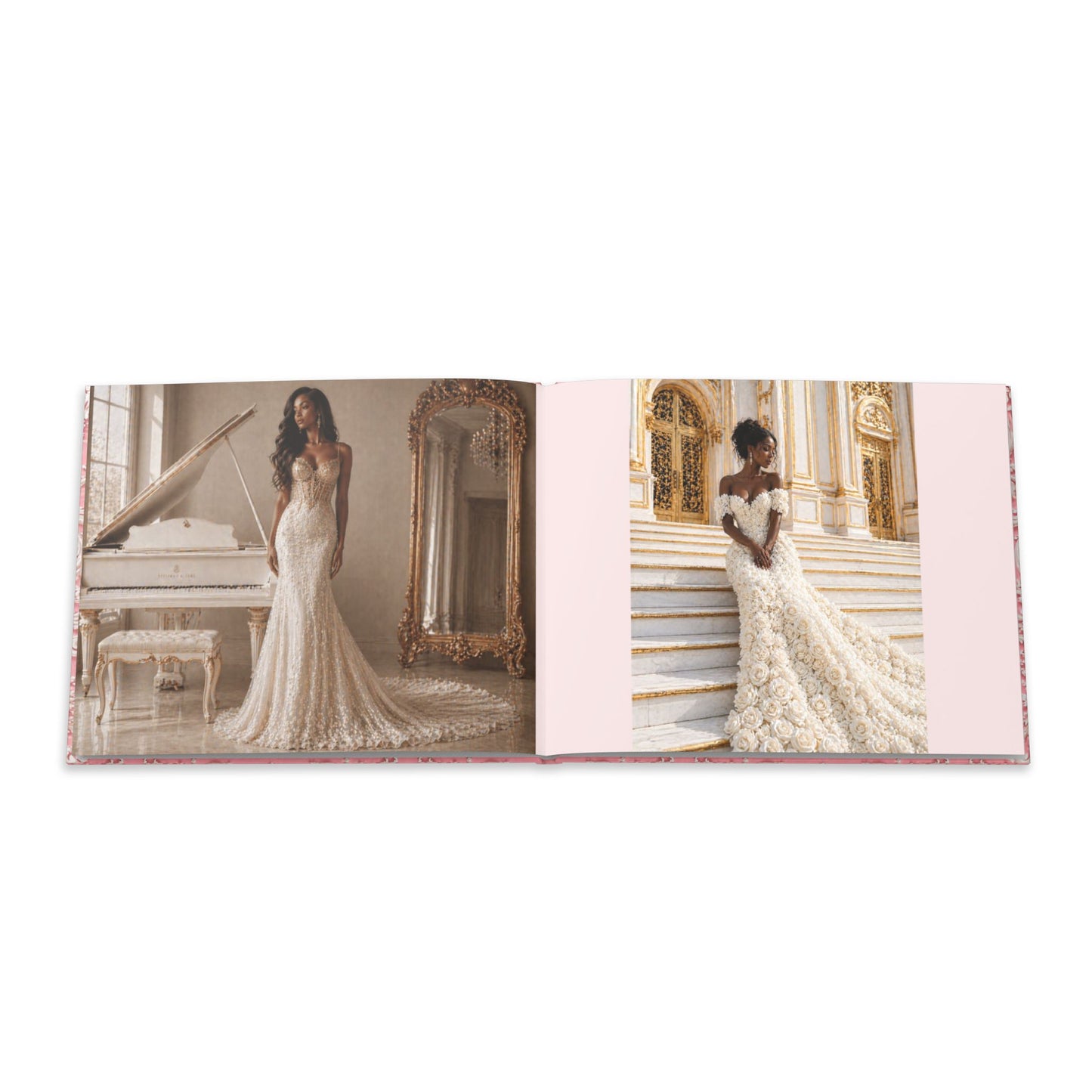 Pink Rococo Hardcover Fashion Illustrations - High Fashion Ball Gown Photo Book
