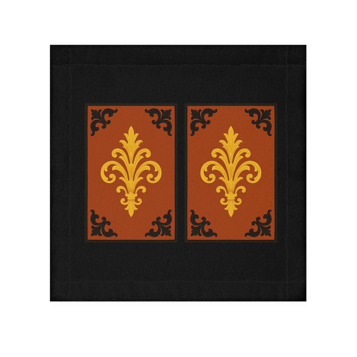Dusk Terracotta Baroque Face Towel — Elegant Baroque Bathroom Hand Towel