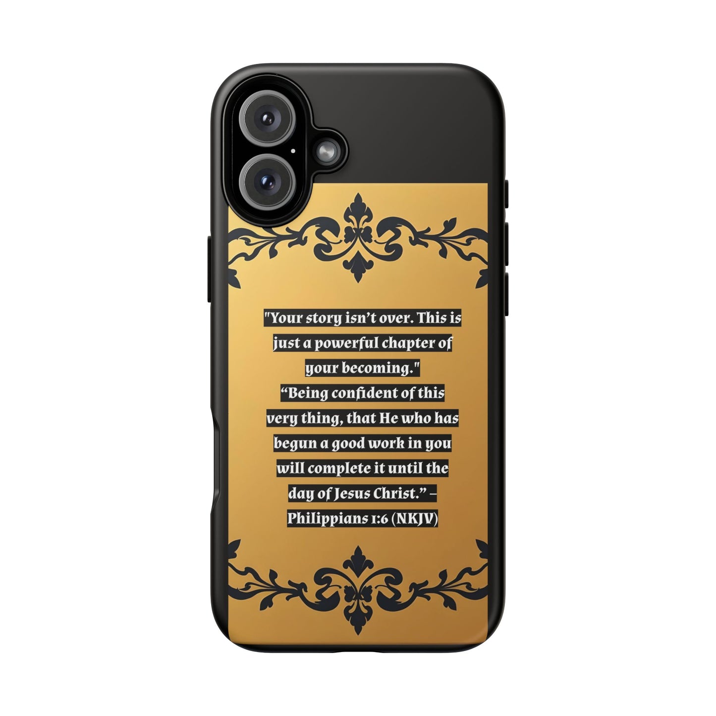 Elegant Floral Motif Phone Case - Tough Cases with Vintage Design - "Your story isn't over"