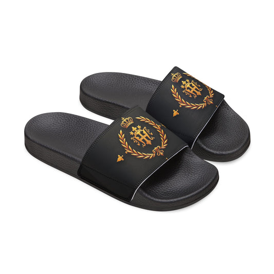 Chic Women's Slide Sandals with Removable Straps | Customizable Summer Footwear, Vacation Sandals, Poolside Slip-Ons - Gold Crest