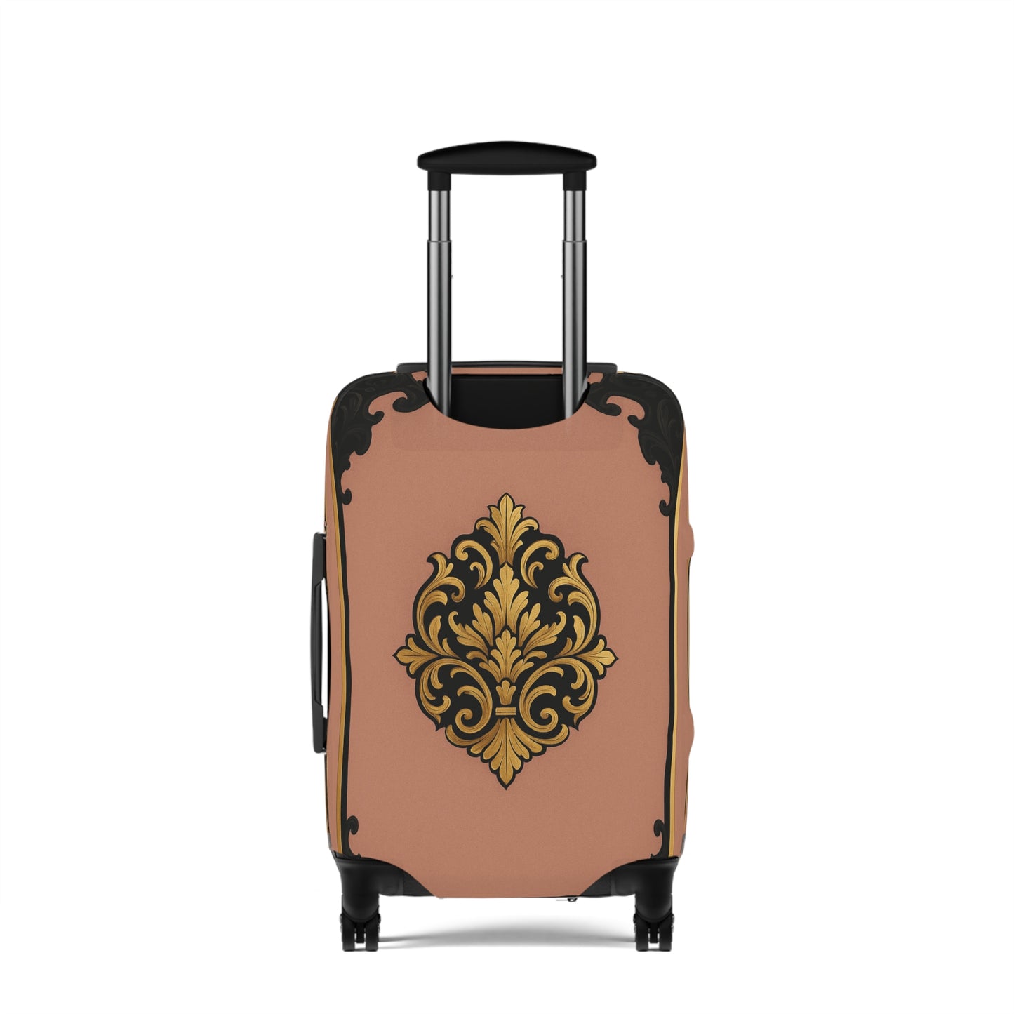 Mauve & Black-Gold Baroque Vintage Luggage Cover — Elegant Travel Protector