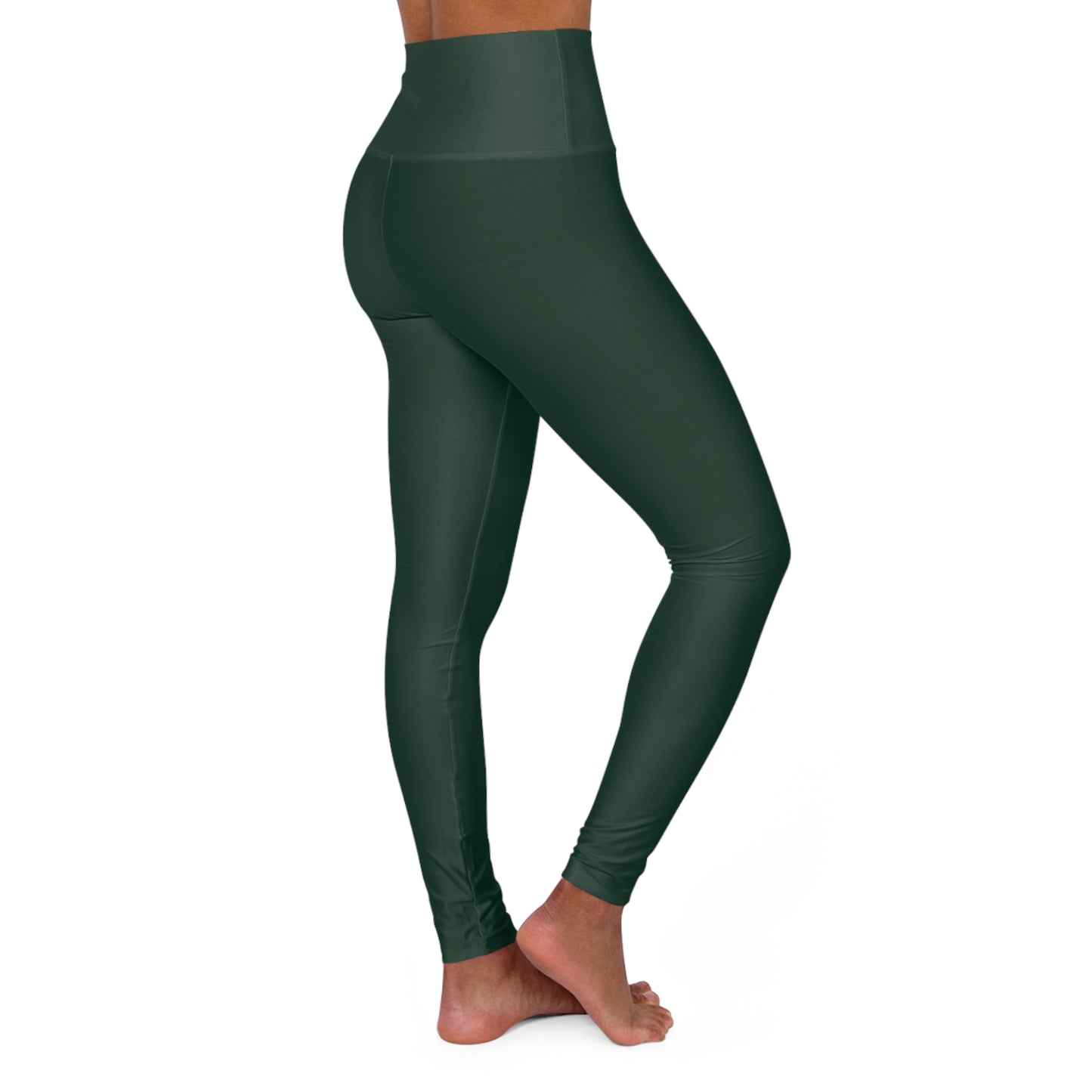 High Waisted Midnight Green Yoga Leggings, Comfortable Fitness Apparel, Athleisure Wear, Workout Clothing, Exercise Leggings
