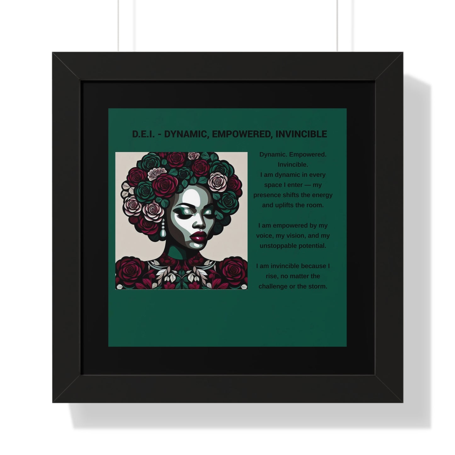 Empowered Woman Framed Poster - Dynamic, Empowered, Invincible Decor for Inspiration