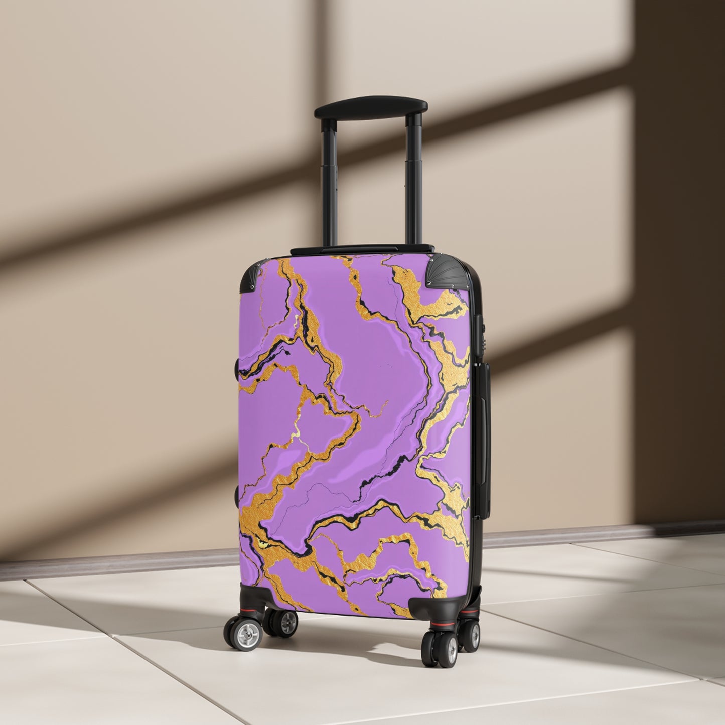 Stylish Suitcase - Travel Luggage, Trendy Carry-On, Vacation Bag, Gift for Travelers, Modern Travel Accessory - Lavender Marble