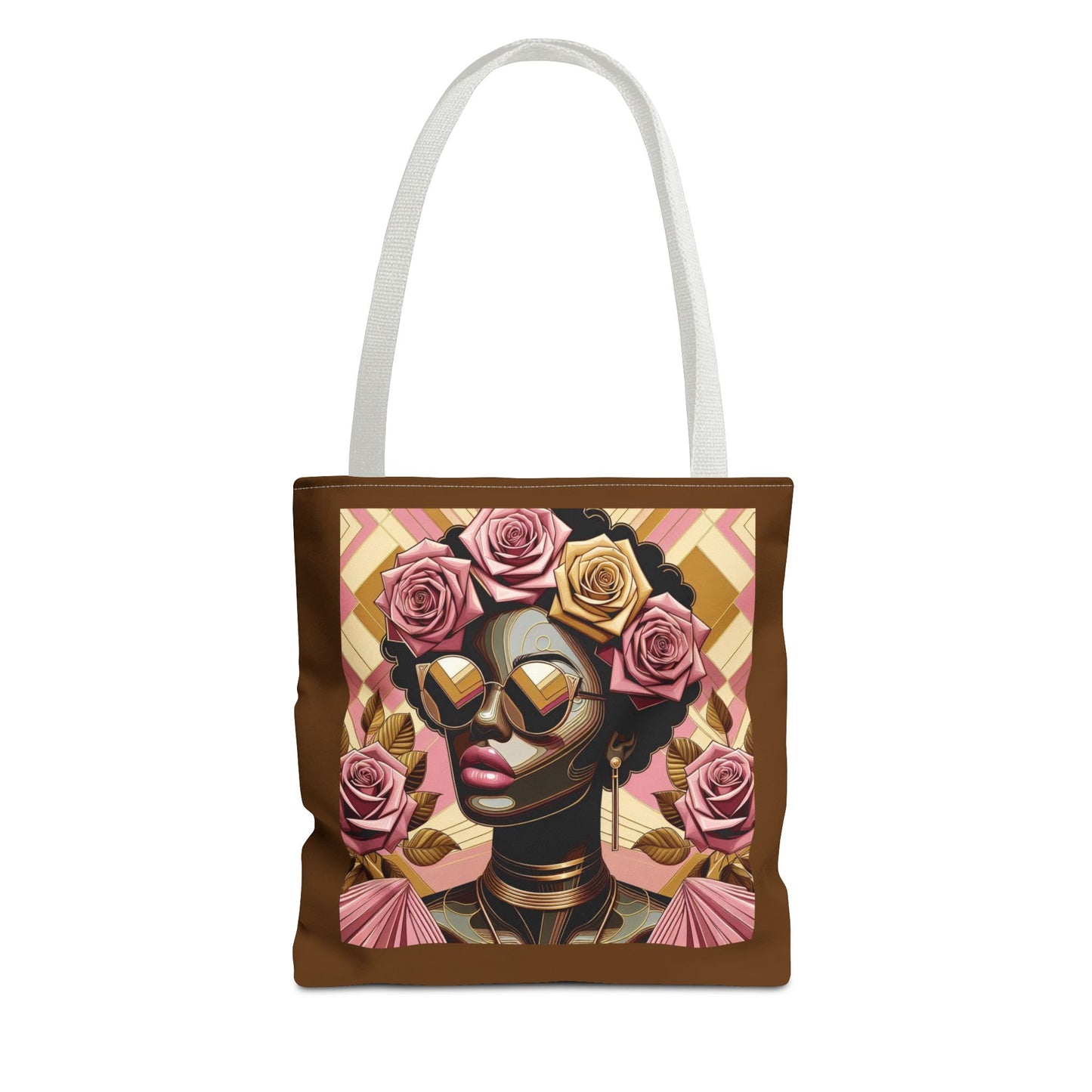 Chic Floral Tote Bag - Fashionable Everyday Accessory, Gift for Her, Boho Style, Shopping Bag, Eco-Friendly Carryall - Pink Roses Lady