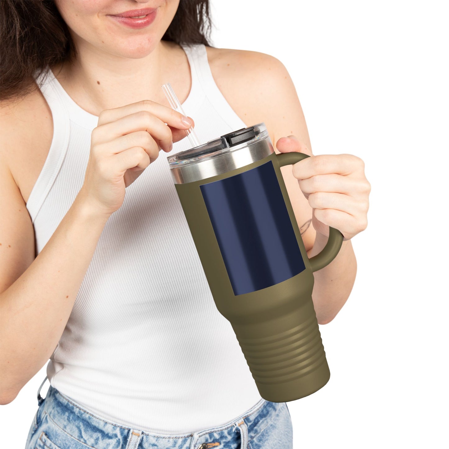 Lunar Midnight 40oz Insulated Travel Mug, Perfect for Coffee Lovers, Customizable Drinkware for Road Trips, Personalized Gift for Teachers, Durable