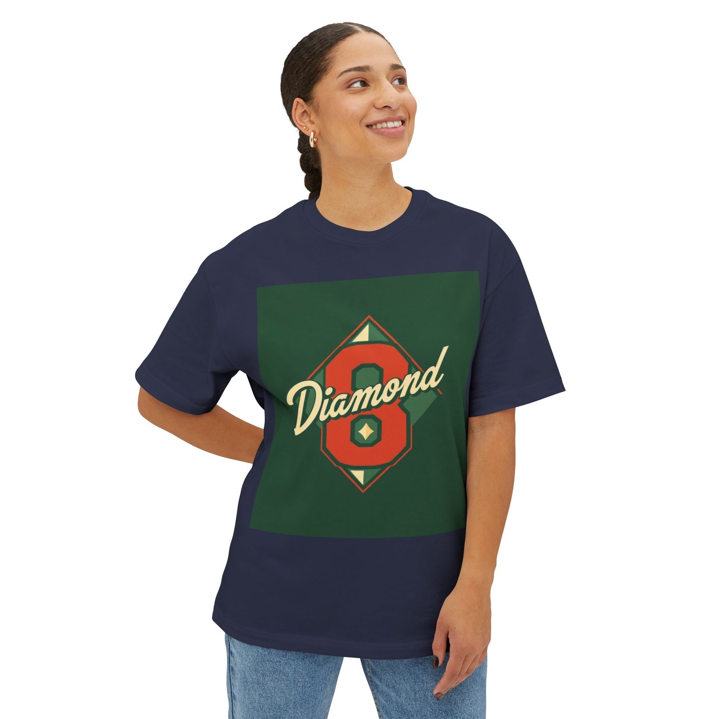 Diamond Oversized Boxy Tee | Casual Streetwear, Gift for Him/Her, 90s Retro Style, Fashion Statement, Unique Graphic Tee - Diamond 8