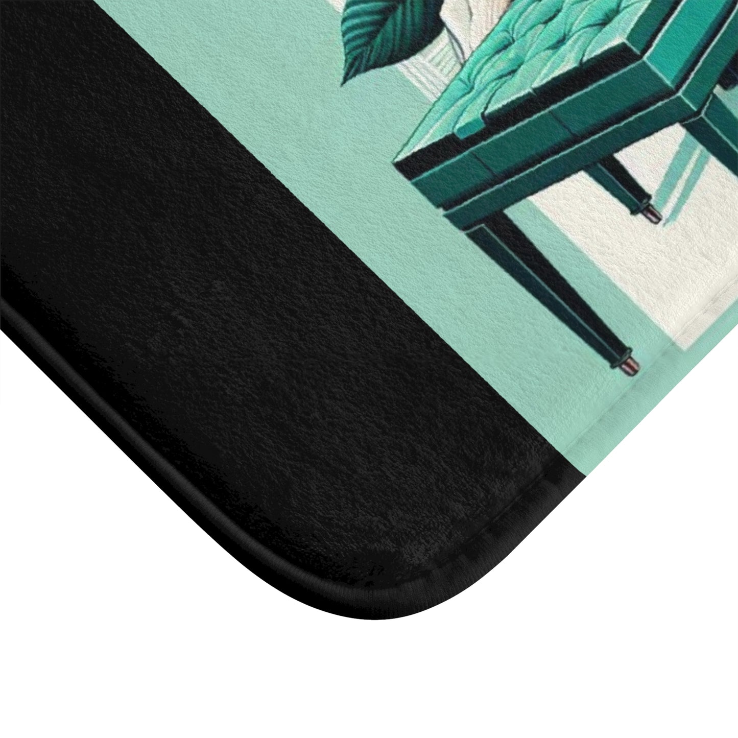 Elegant Aqua Piano & Roses Bath Mat - Music Lover Decor