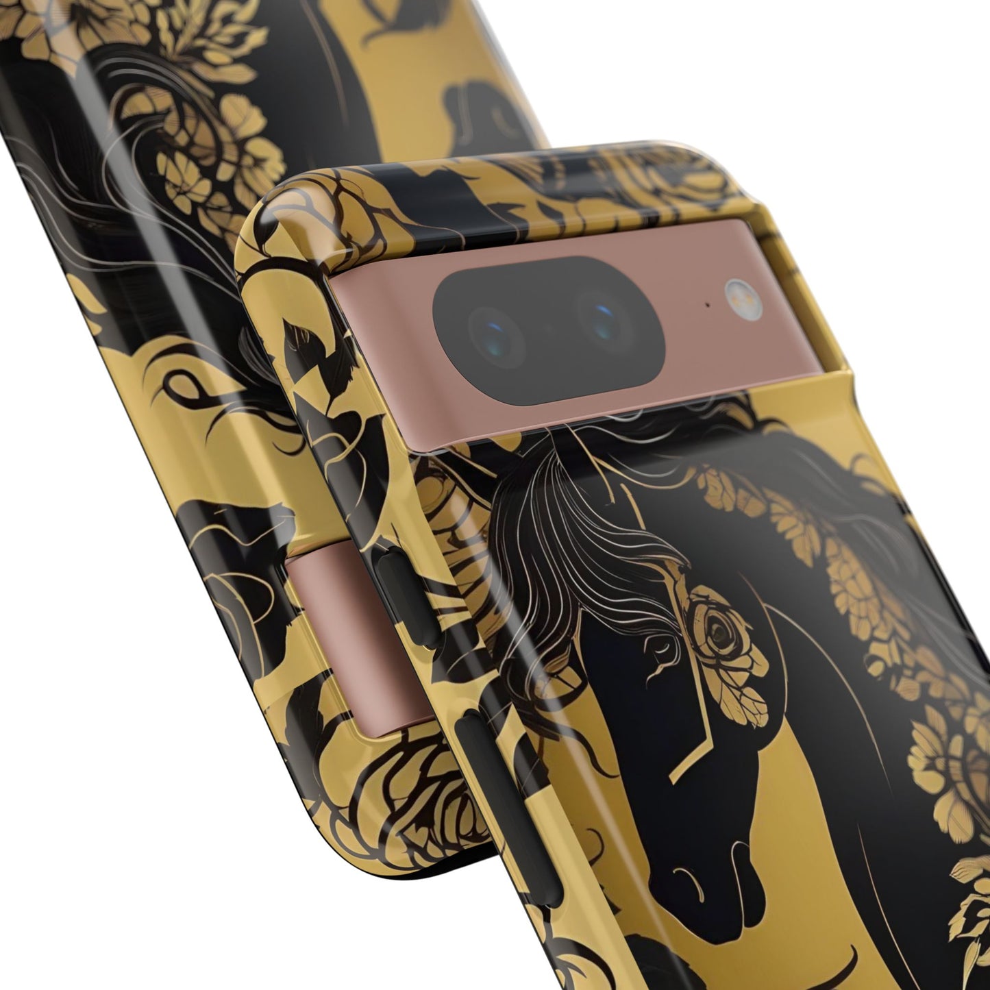 Phone Case - Elegant Horse & Roses Design