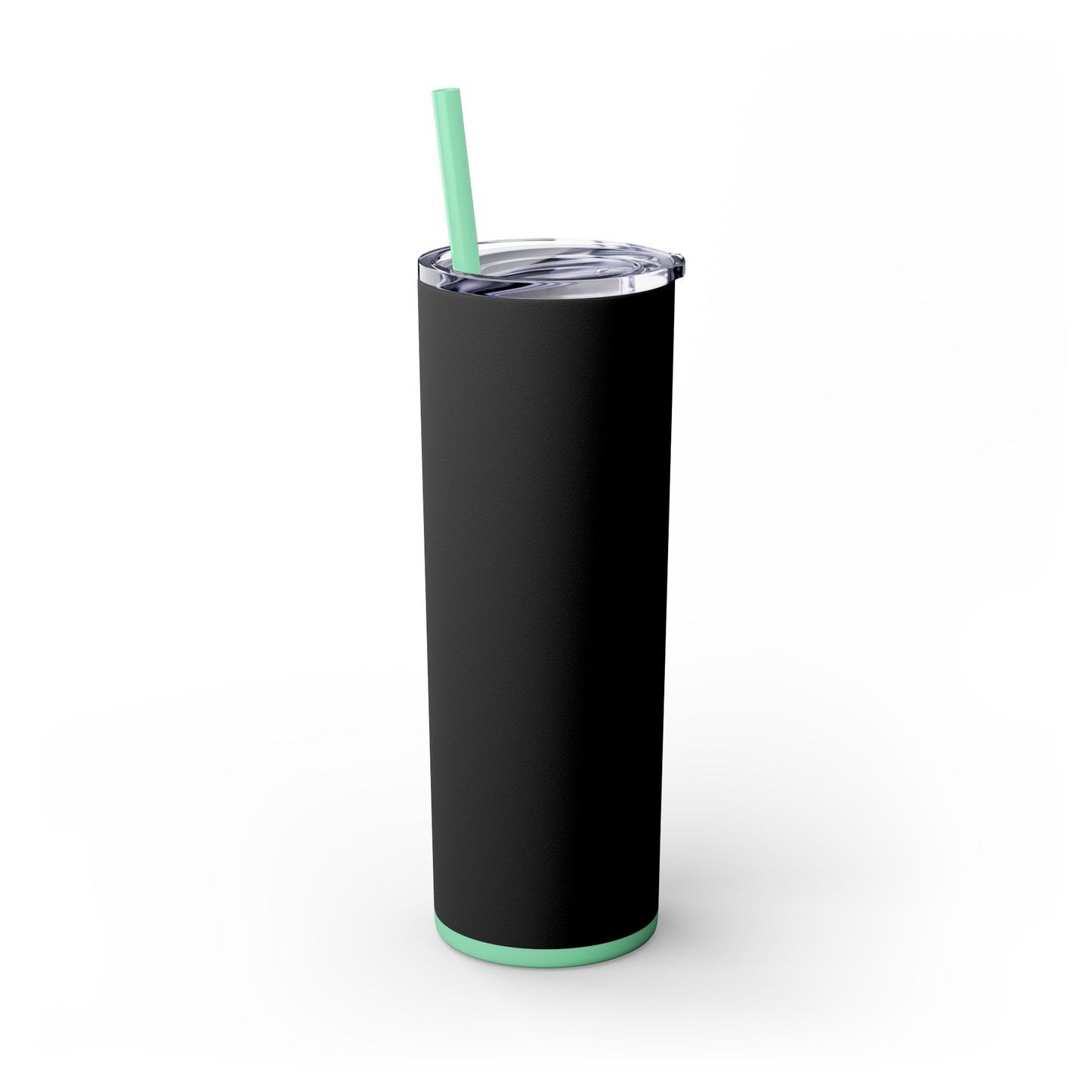 Stylish Black Skinny Tumbler with Straw, 20oz - Perfect for Coffee, Juice, and Smoothies, Ideal Gift for Any Occasion