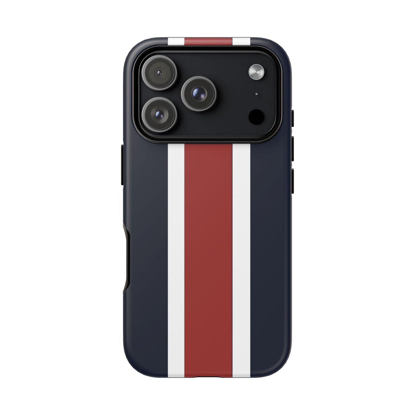 Lunar Midnight & Red-White Striped Stylish Phone Case - Tough Cases, Custom iPhone Cover, Sleek Phone Accessories, Gifts for Him/Her