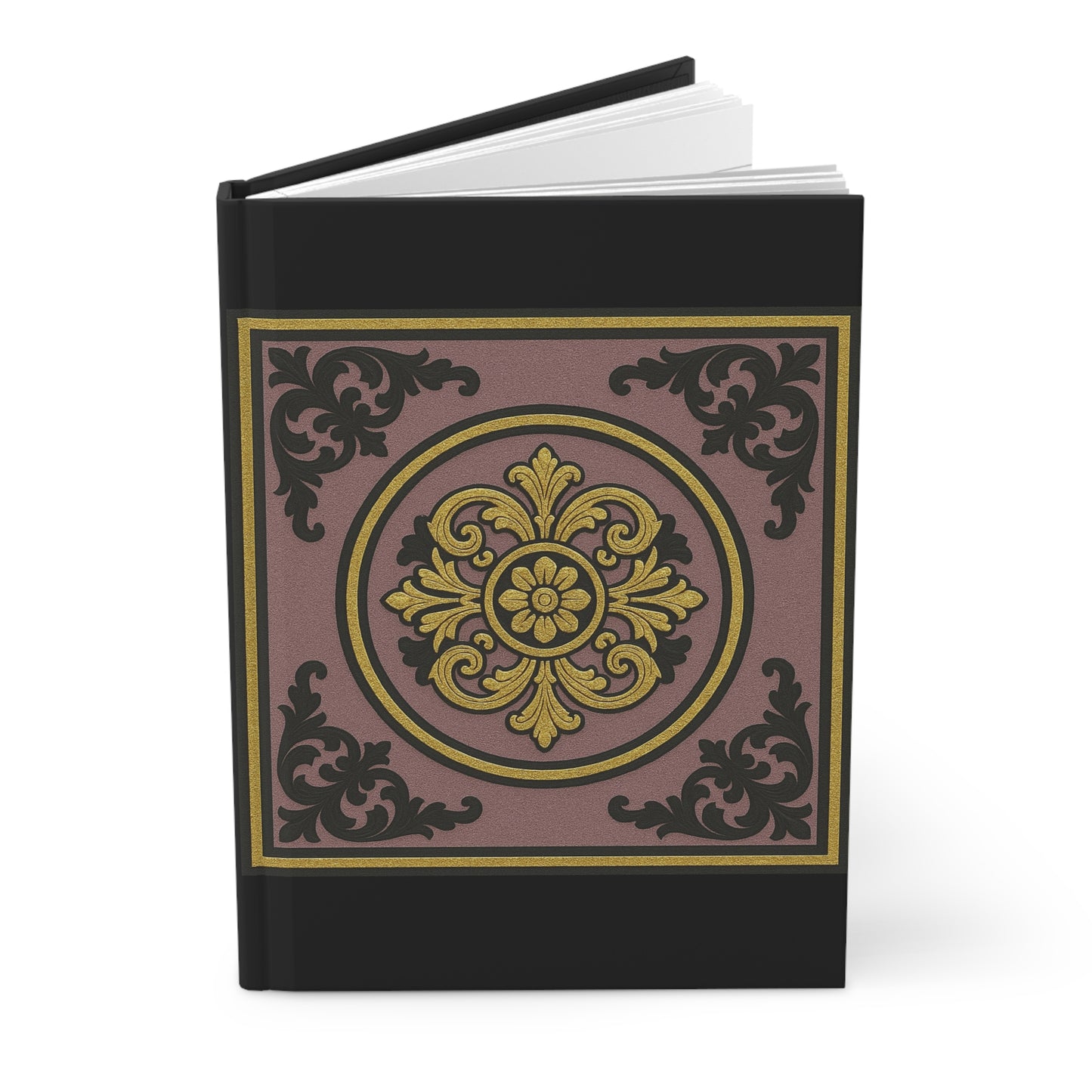 Elegant Gilded Mauve With Gold-Black Baroque Hardcover Journal - Great for Writers, Gifts, School Use, Scrapbooking, Daily Journaling