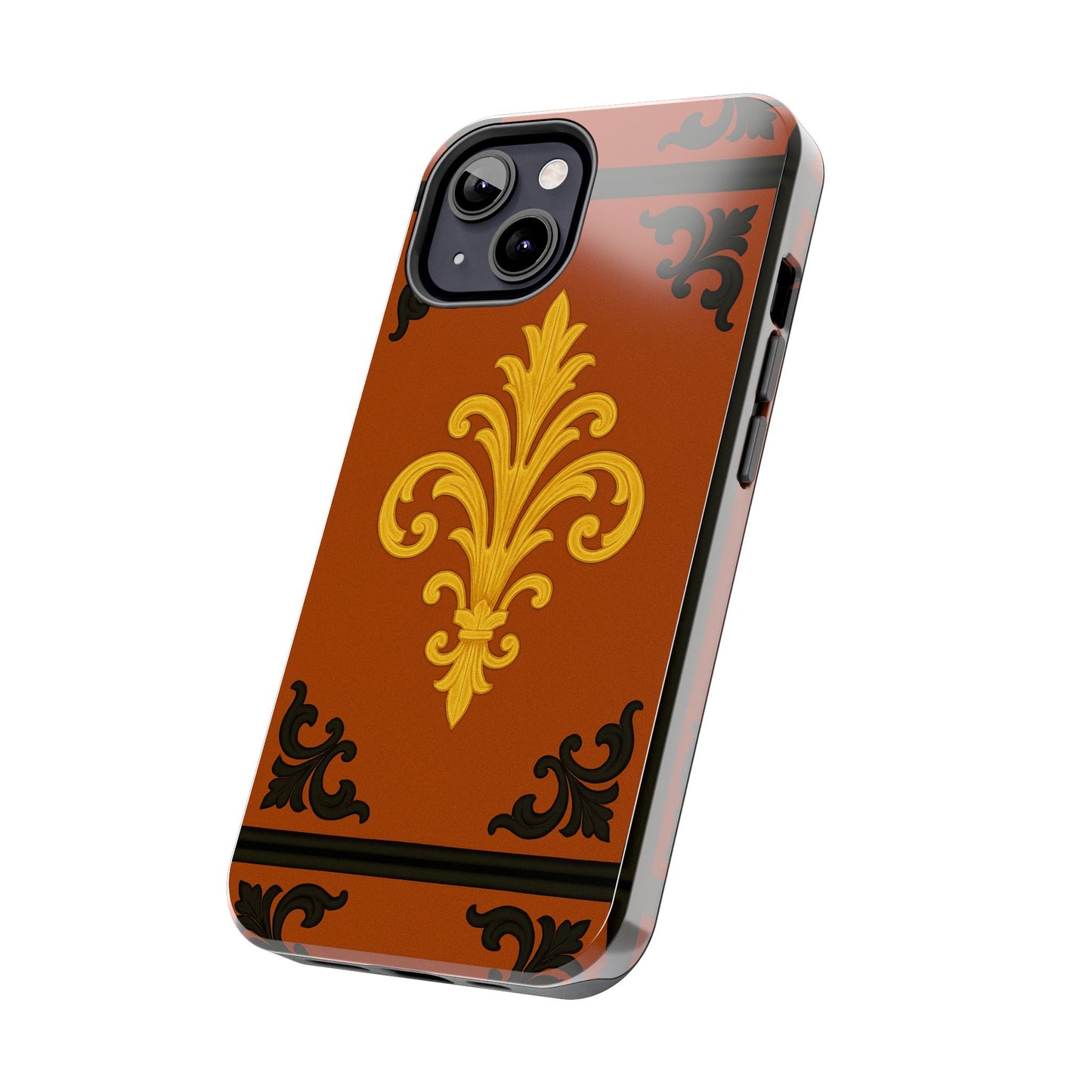 Dusk Terracotta Baroque Tough Phone Case — Vintage Baroque Design, Protective iPhone Cover