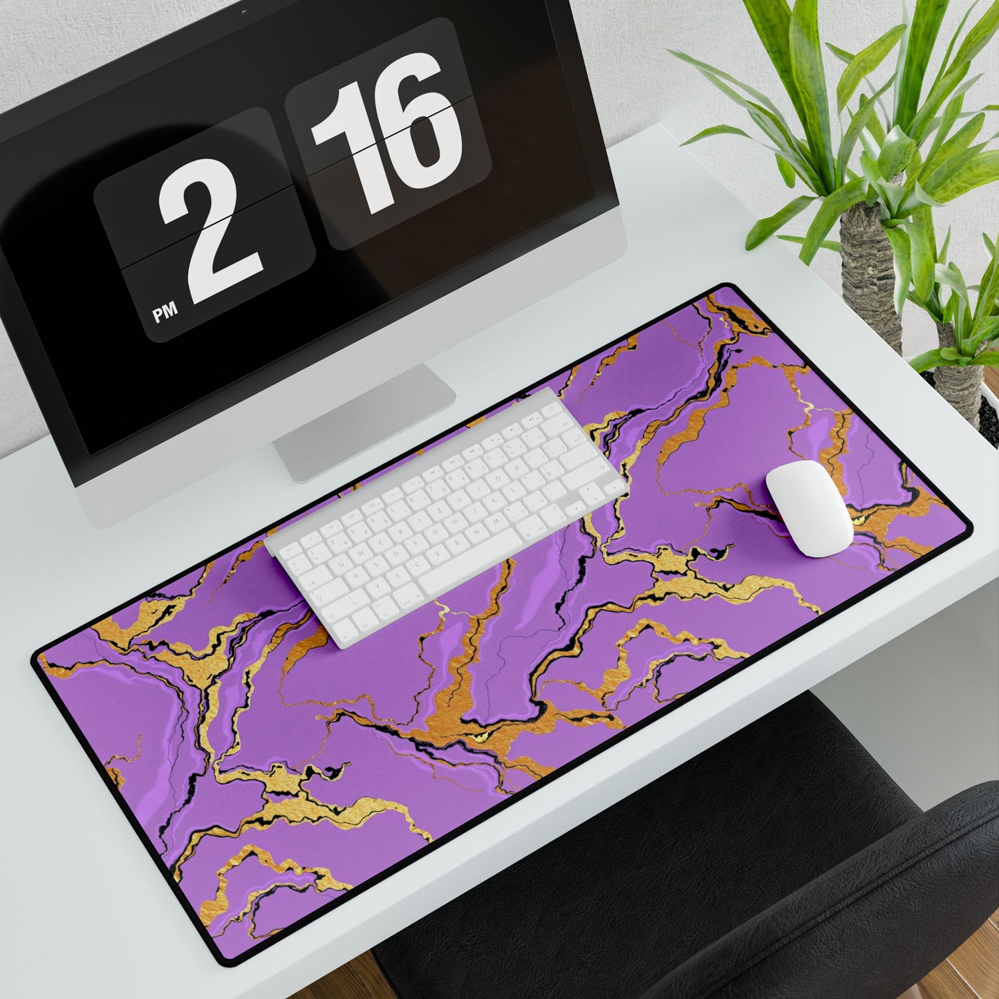 Elegant Marble Lavender Desk Mats - Purple & Black, Office Decor, Workspace Accessories, Desk Protection, Gift for Professionals