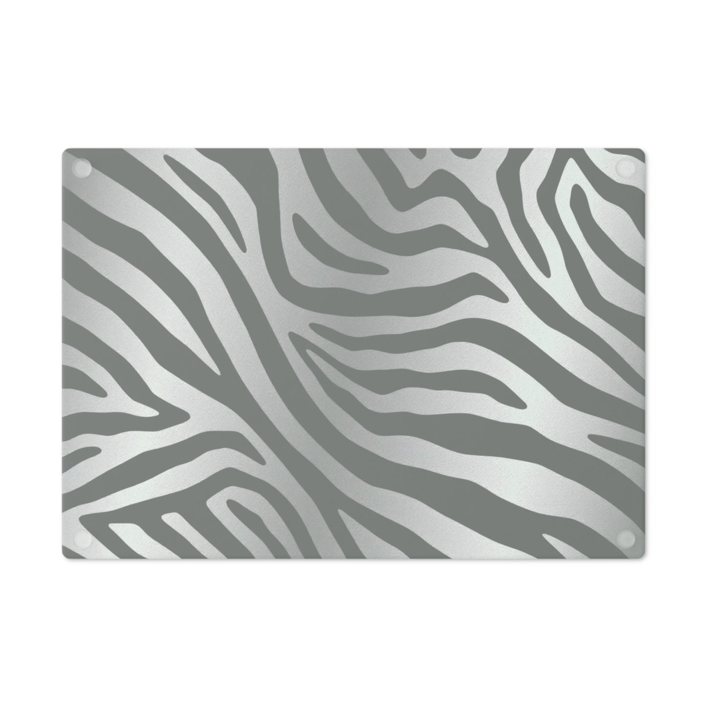 Elegant Zebra Print Cutting Board - Stylish Kitchen Essential - Silver