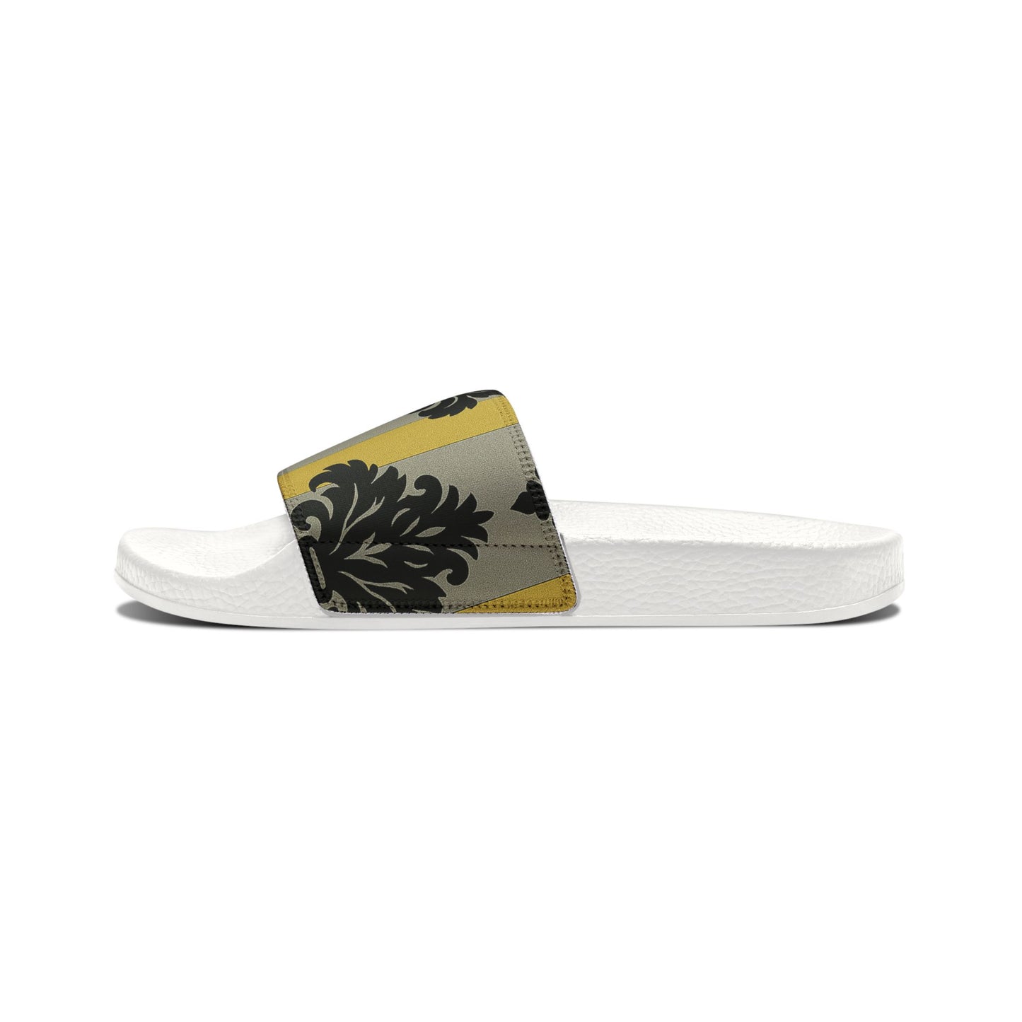Stylish Women's Sandals: Chic Comfort for Every Occasion, Summer Shoes, Casual Footwear, Vacation Essentials - Silver & Gold Striped Black Baroque