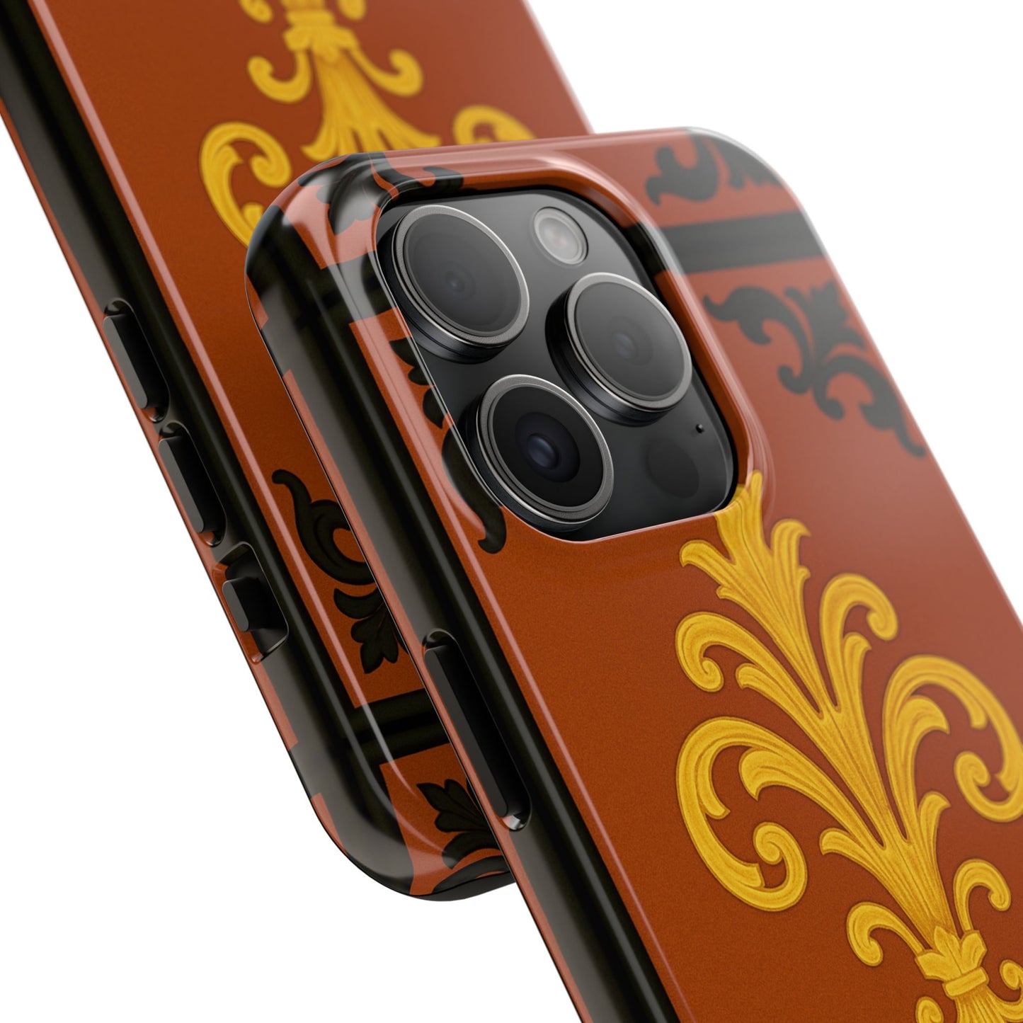 Dusk Terracotta Baroque Tough Phone Case — Vintage Baroque Design, Protective iPhone Cover