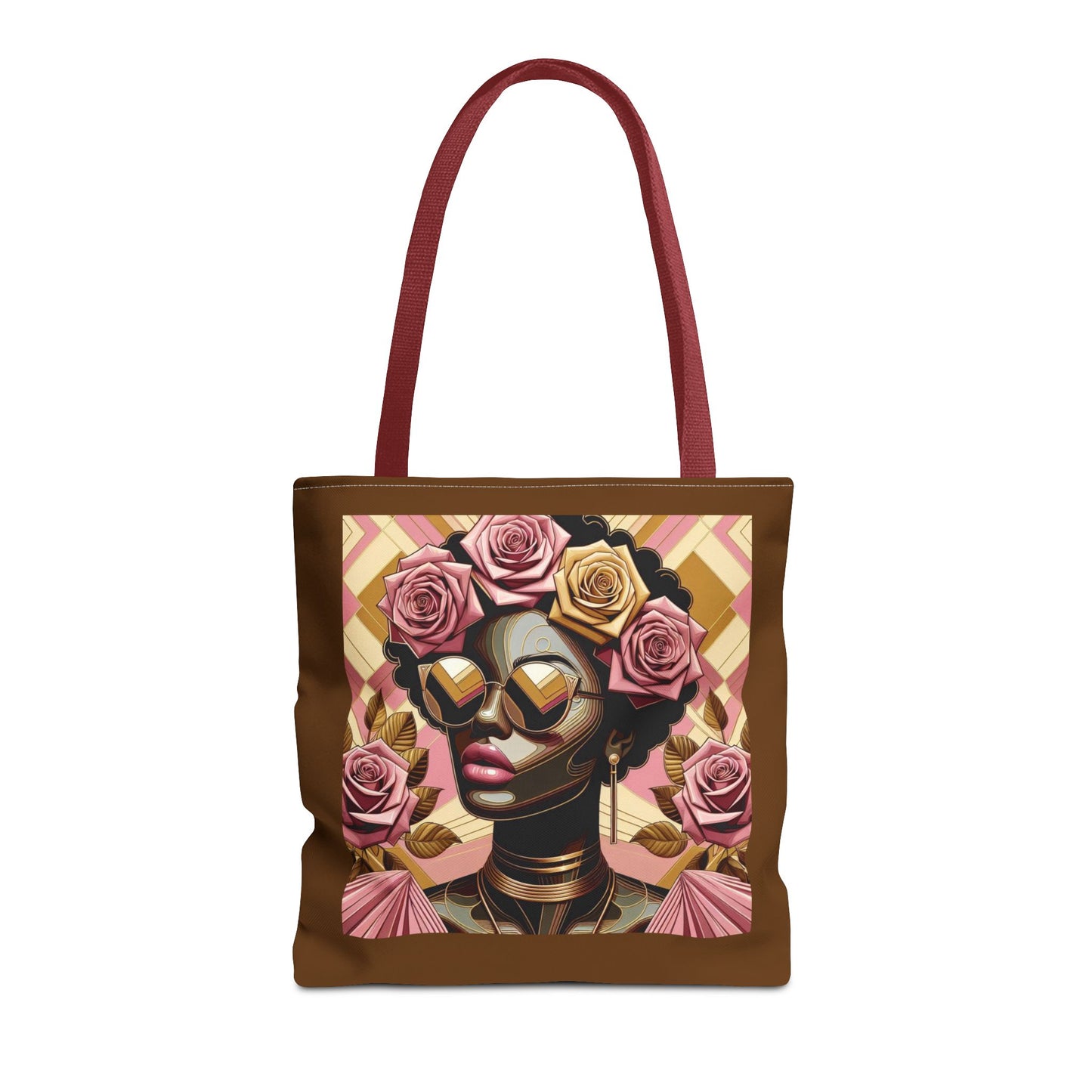 Chic Floral Tote Bag - Fashionable Everyday Accessory, Gift for Her, Boho Style, Shopping Bag, Eco-Friendly Carryall - Pink Roses Lady