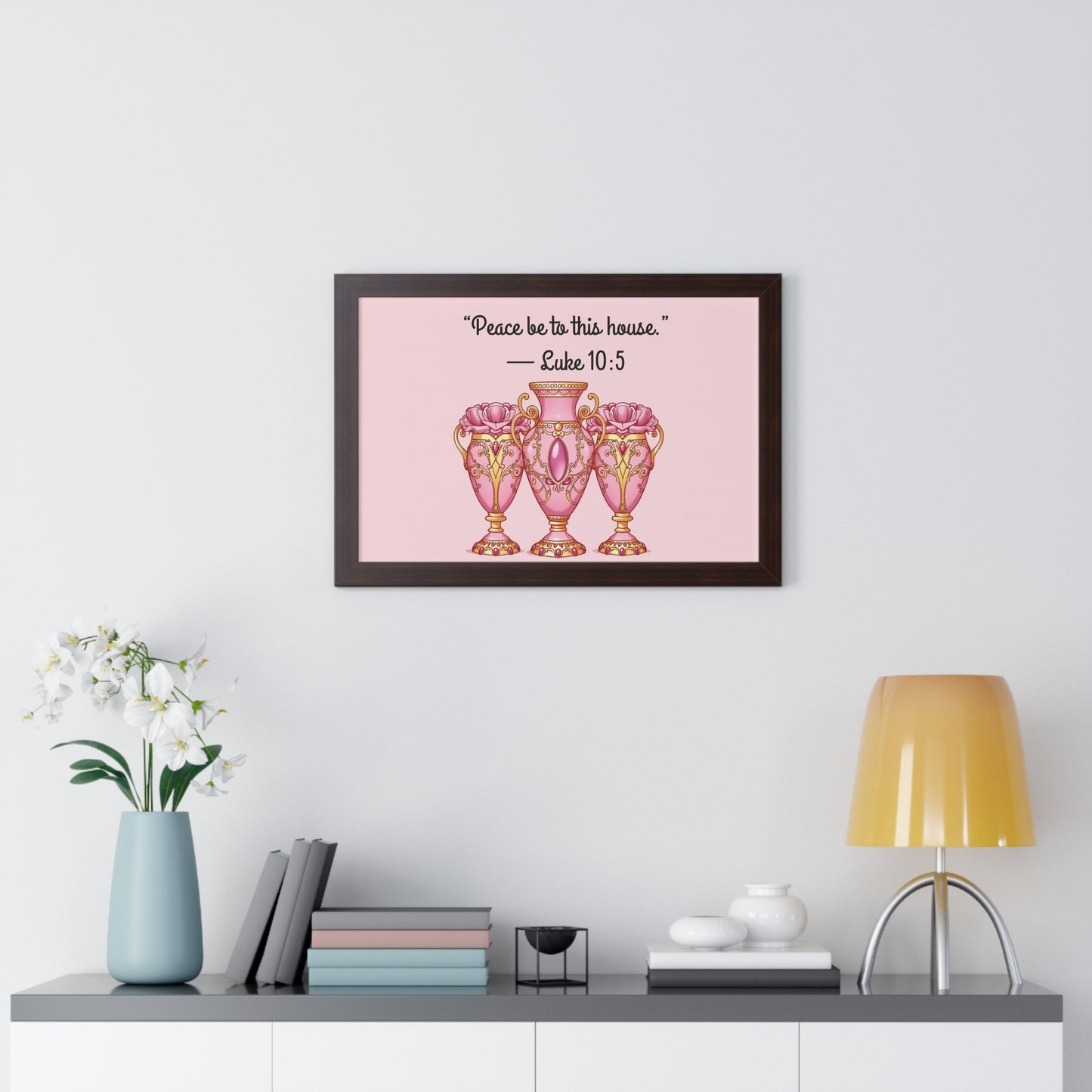 Framed Scripture Art Print, Inspirational Wall Decor, Home Blessing, Gift for Housewarming, Religious Wall Art - 10:5