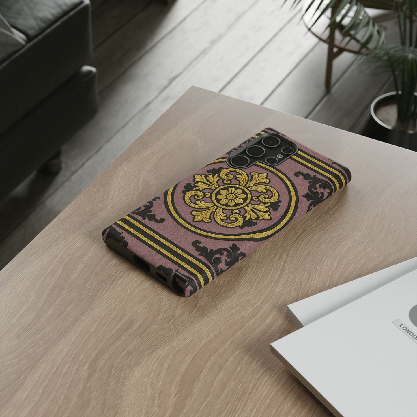Gilded Mauve With Gold-Black Baroque Tough Cases