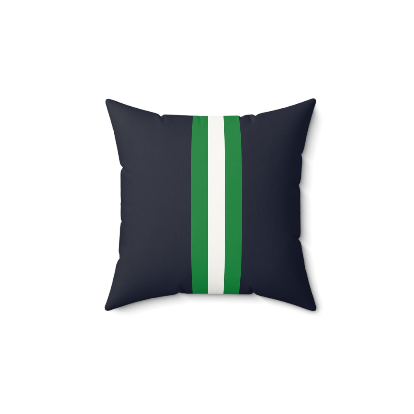 Lunar Midnight & Green-White Striped Modern Faux Suede Square Pillow, Decorative Cushion, Home Decor, Couch Pillow, Gift for Homeowners