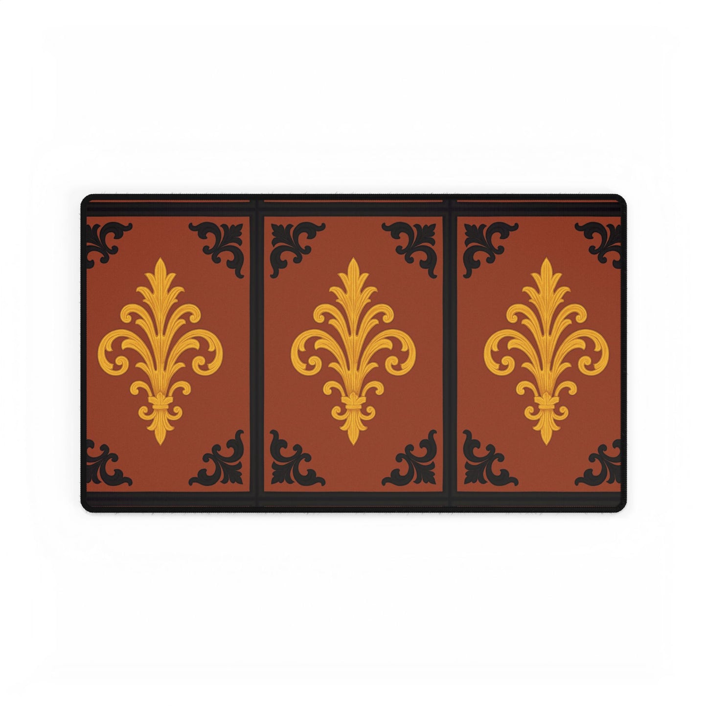 Dusk Terracotta Baroque Victorian Desk Mat — Ornate Gaming/Office Desk Pad