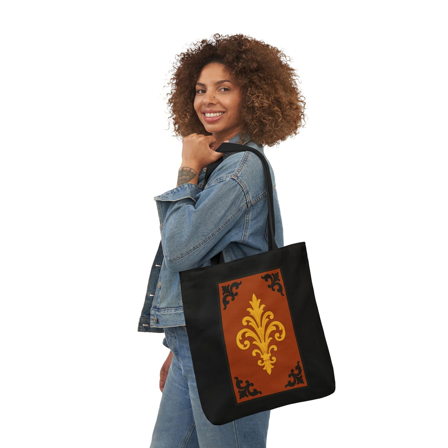 Dusk Terracotta Baroque Canvas Tote — Vintage Baroque Pattern