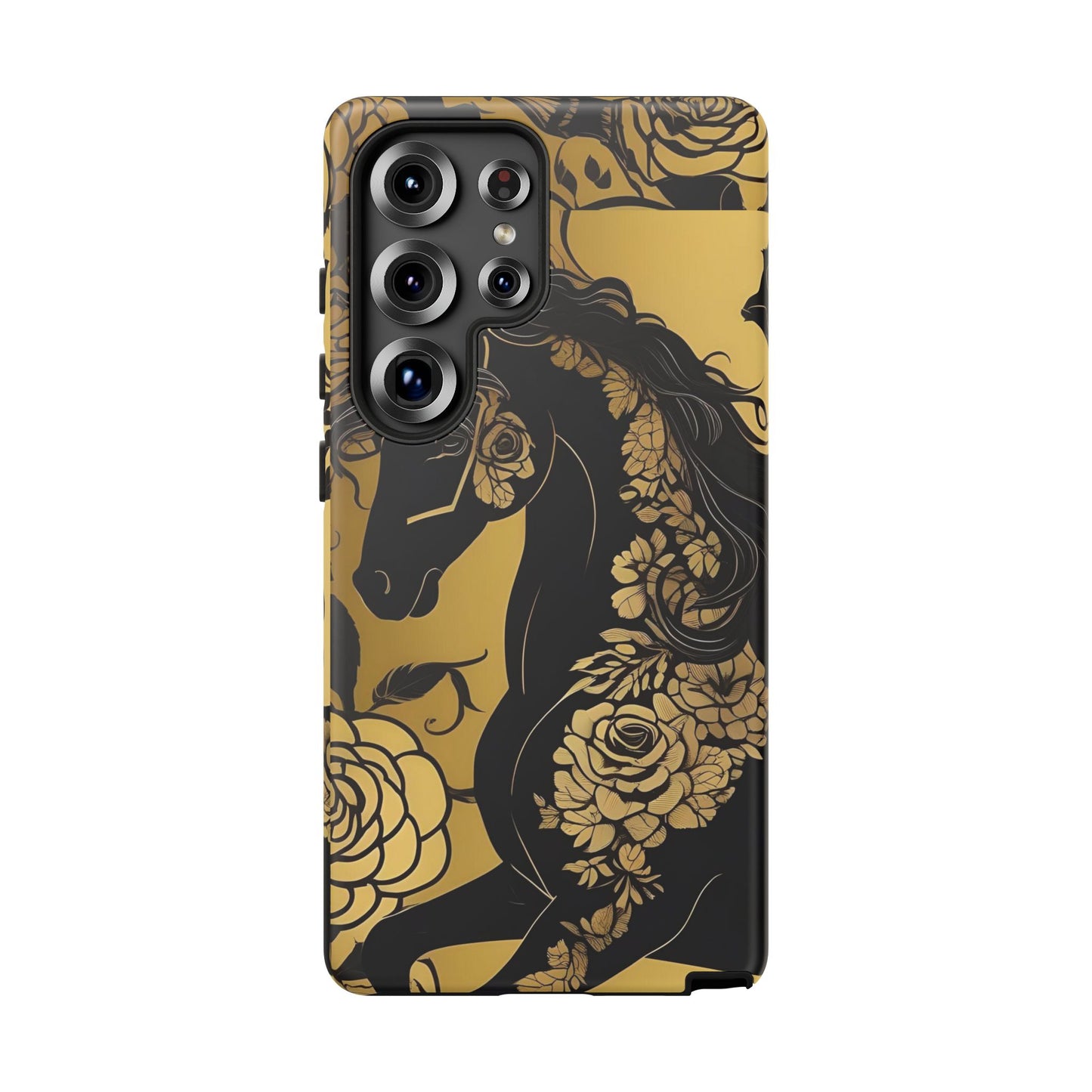 Phone Case - Elegant Horse & Roses Design