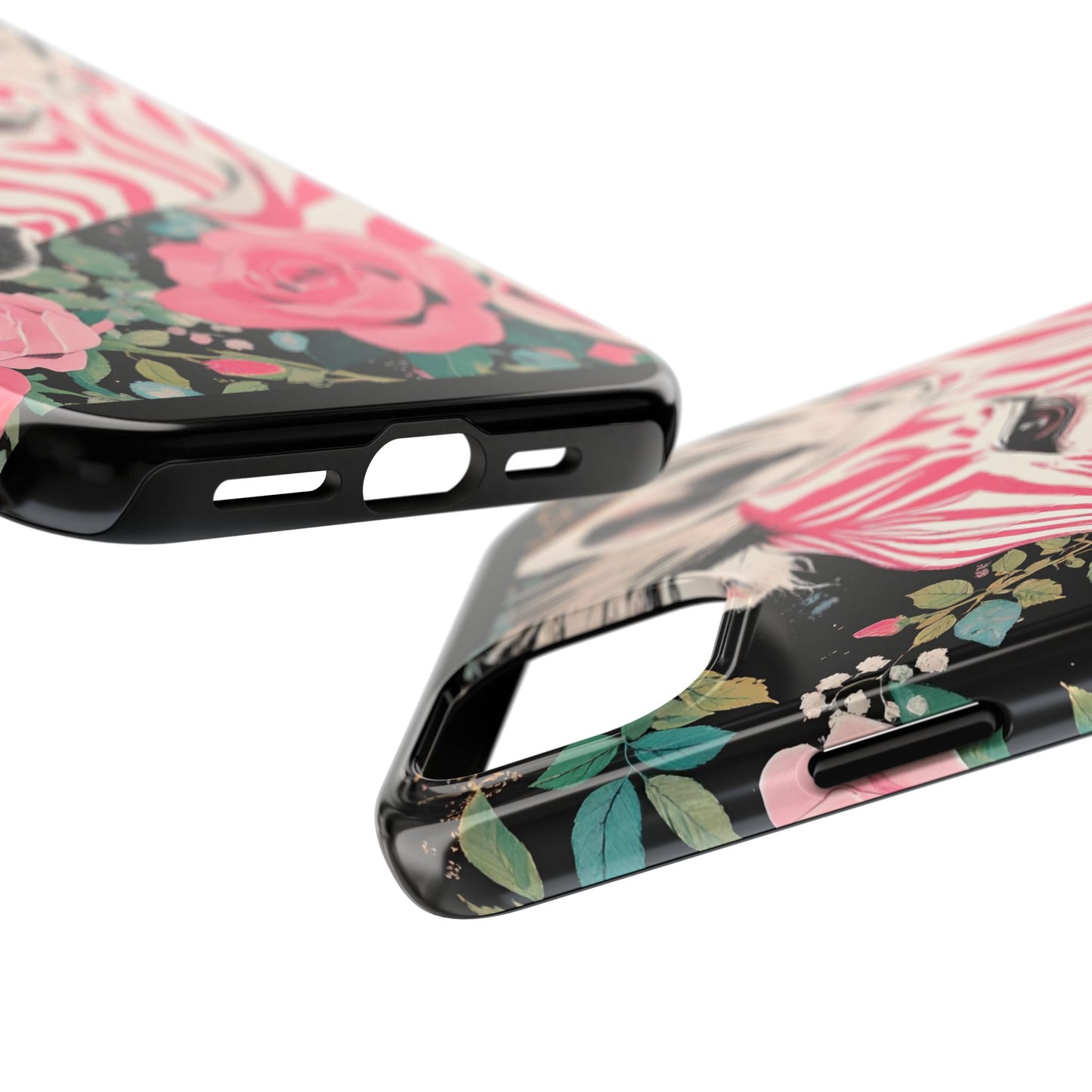 Pink Zebra Tough Phone Case - Trendy Floral Design for Animal Lovers